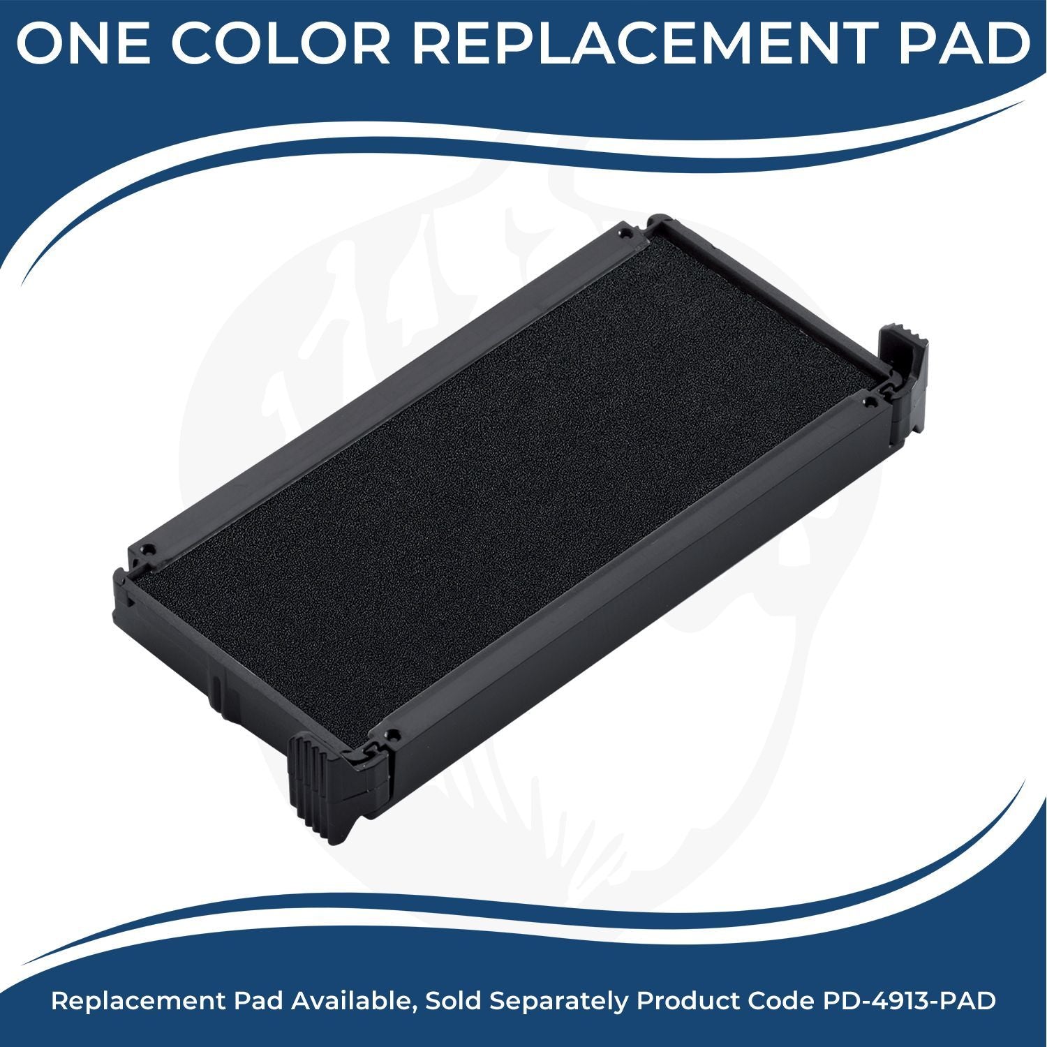 Replacement Ink Pads For Rubber Stamps Blog Post Feature Image: One color replacement ink pad for Trodat stamp, product code PD-4913-PAD.