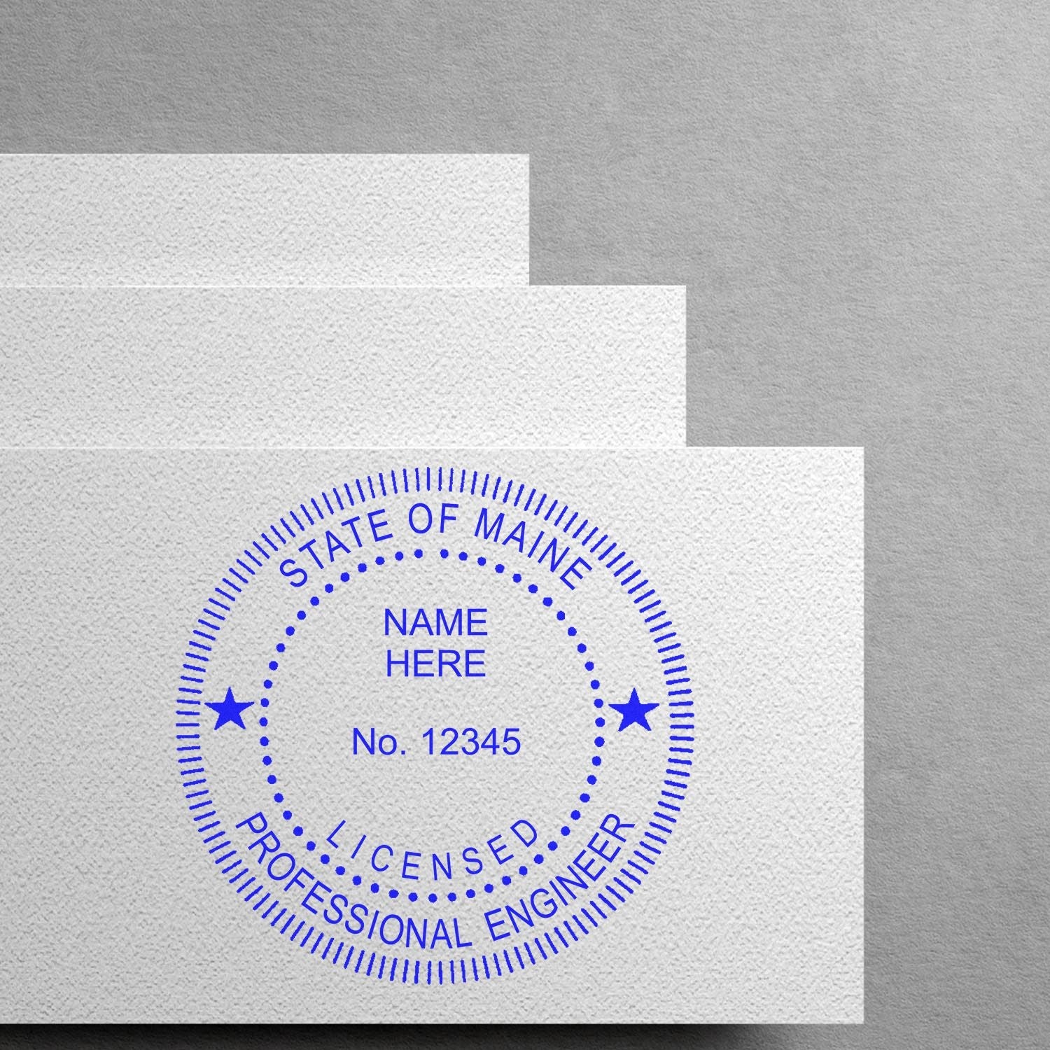 Image of a Maine PE stamp on white paper. Blog post: Unlocking Success: Mastering Maine PE Stamp Guidelines Feature Image.