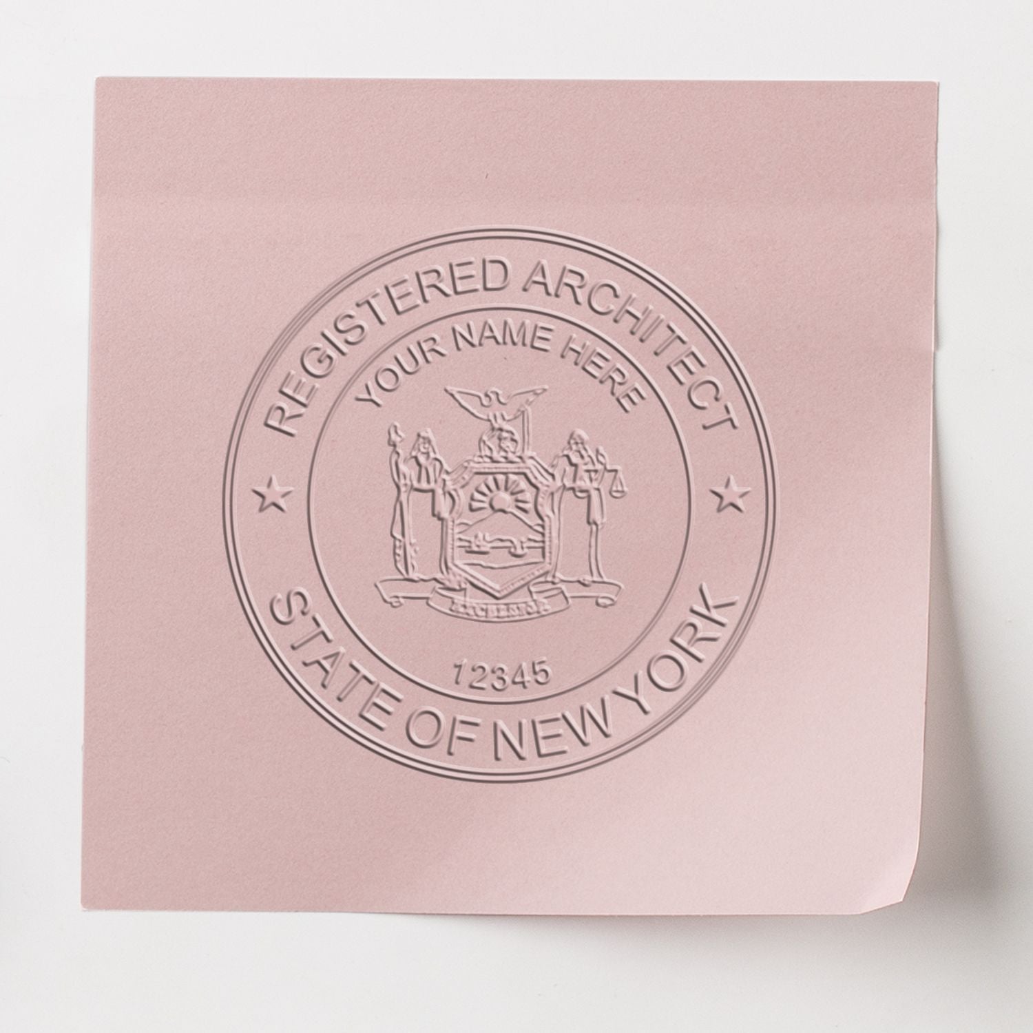 Embossed seal stamp for a registered architect in New York, featured in the blog post 'New York Architecture Seal Stamp.'