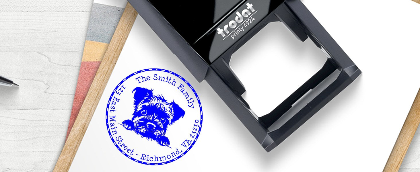 Border Terrier Dog Stamps and Seals