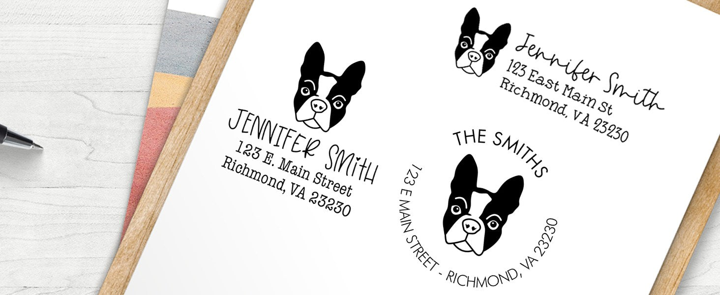 Boston Terrier Dog Stamps and Seals