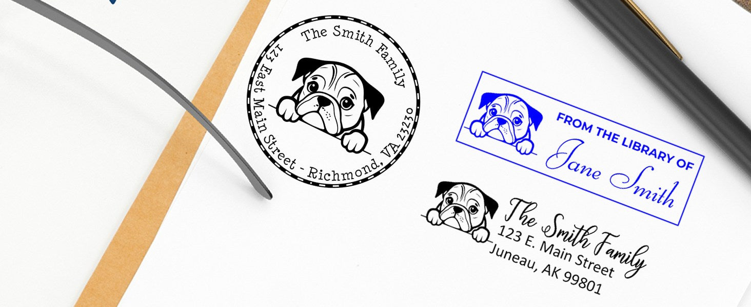 English Bulldog Dog Stamps and Seals