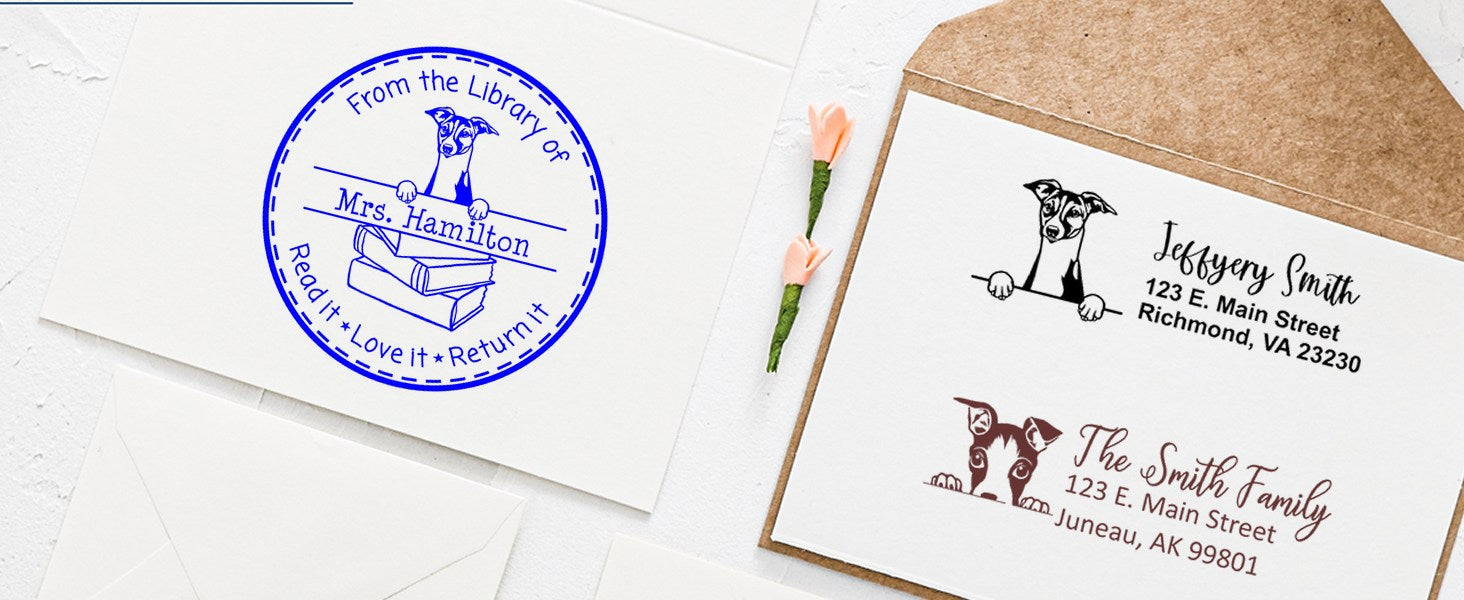 Italian Greyhound Dog Stamps and Seals