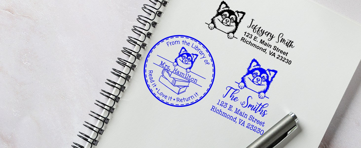 Long Haired Chihuahua Dog Stamps and Seals