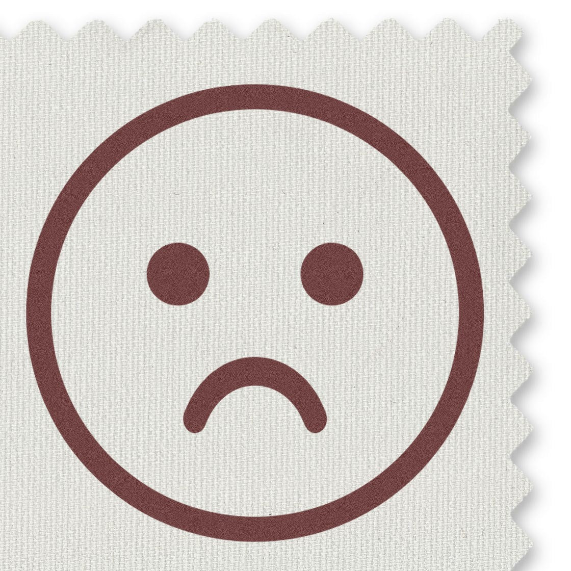 Self-Inking Sad Sam Emoticon Stamp with a brown sad face design on a textured background, perfect for adding a touch of emotion to your documents.