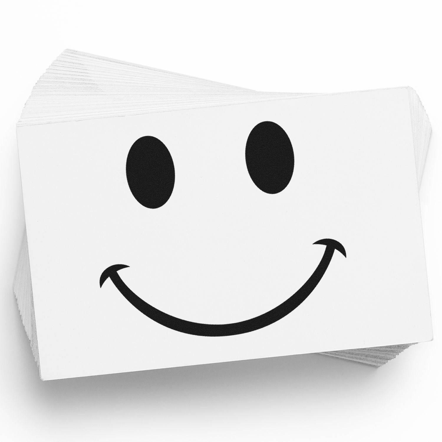 Self-Inking Cheeky Smirk Emoji Stamp on white paper, showcasing a playful smirk design. Perfect for adding fun to notes and crafts.