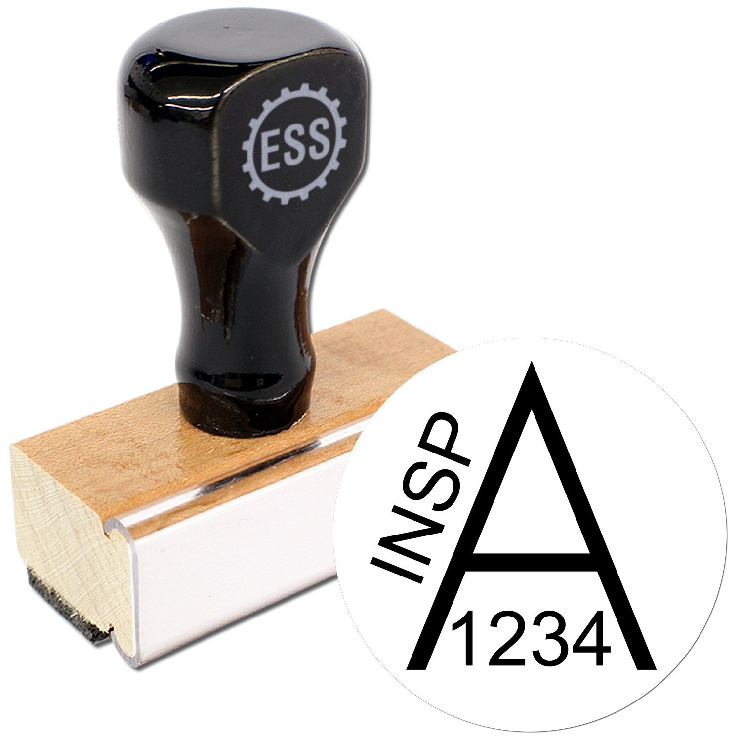 Extra Small Wood Handle Inspection Approval Rubber Stamp 1/2 Diameter