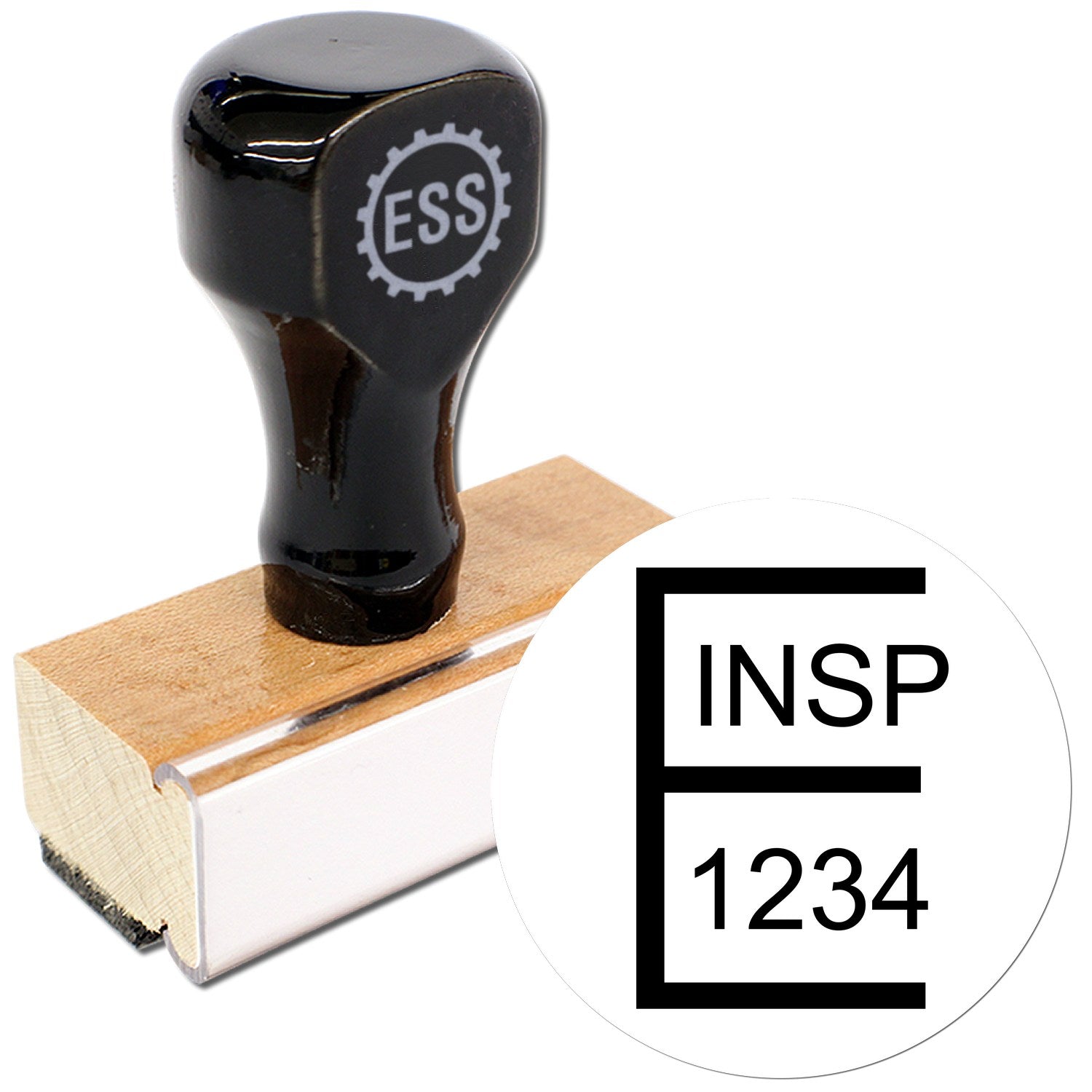 Extra Small Wood Handle Approval and Status Rubber Stamp 1/2 Diameter