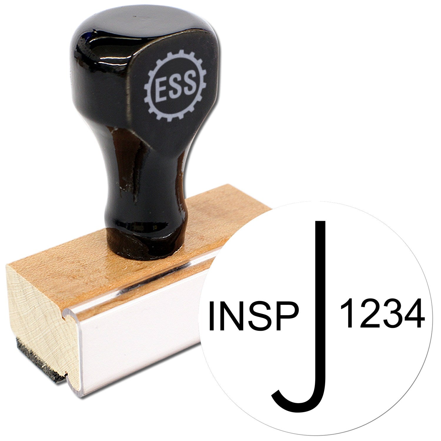 Extra Small Wood Handle Inspected Rubber Stamp 1/2 Diameter