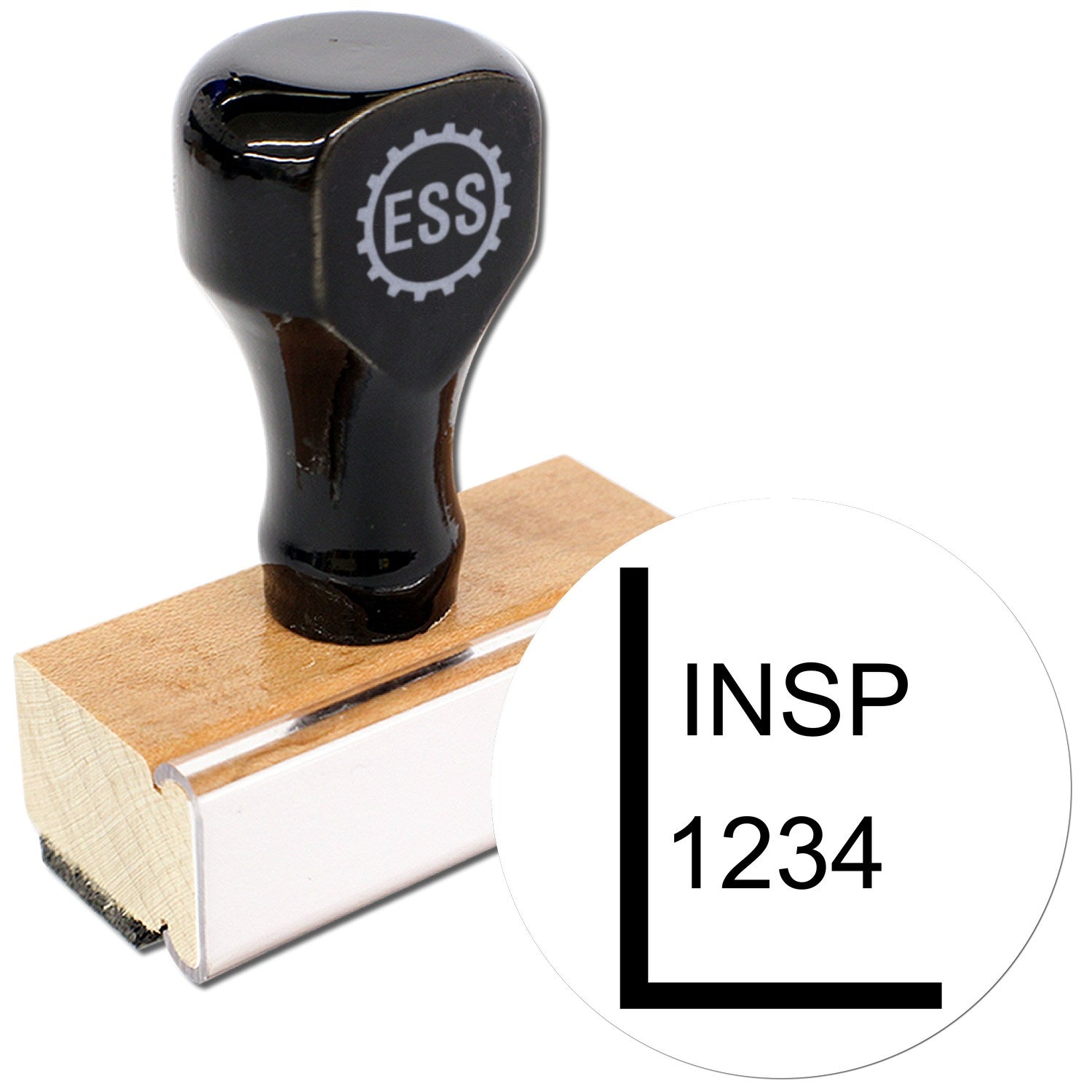 Extra Small Wood Handle Lead Inspection Rubber Stamp 1/2 Diameter