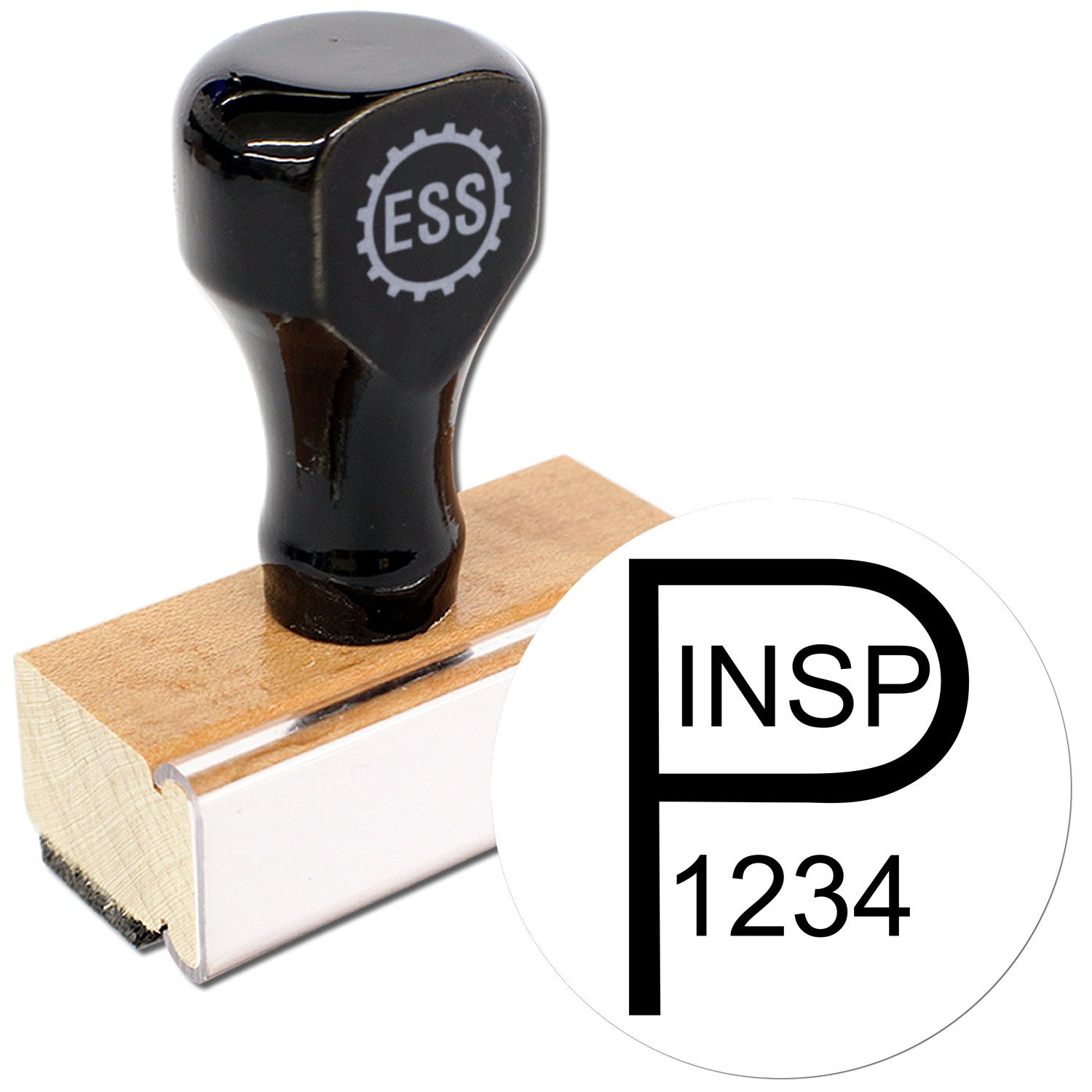 Large Size Wood Handle Passed Inspection Status Rubber Stamp 1 Inch Diameter