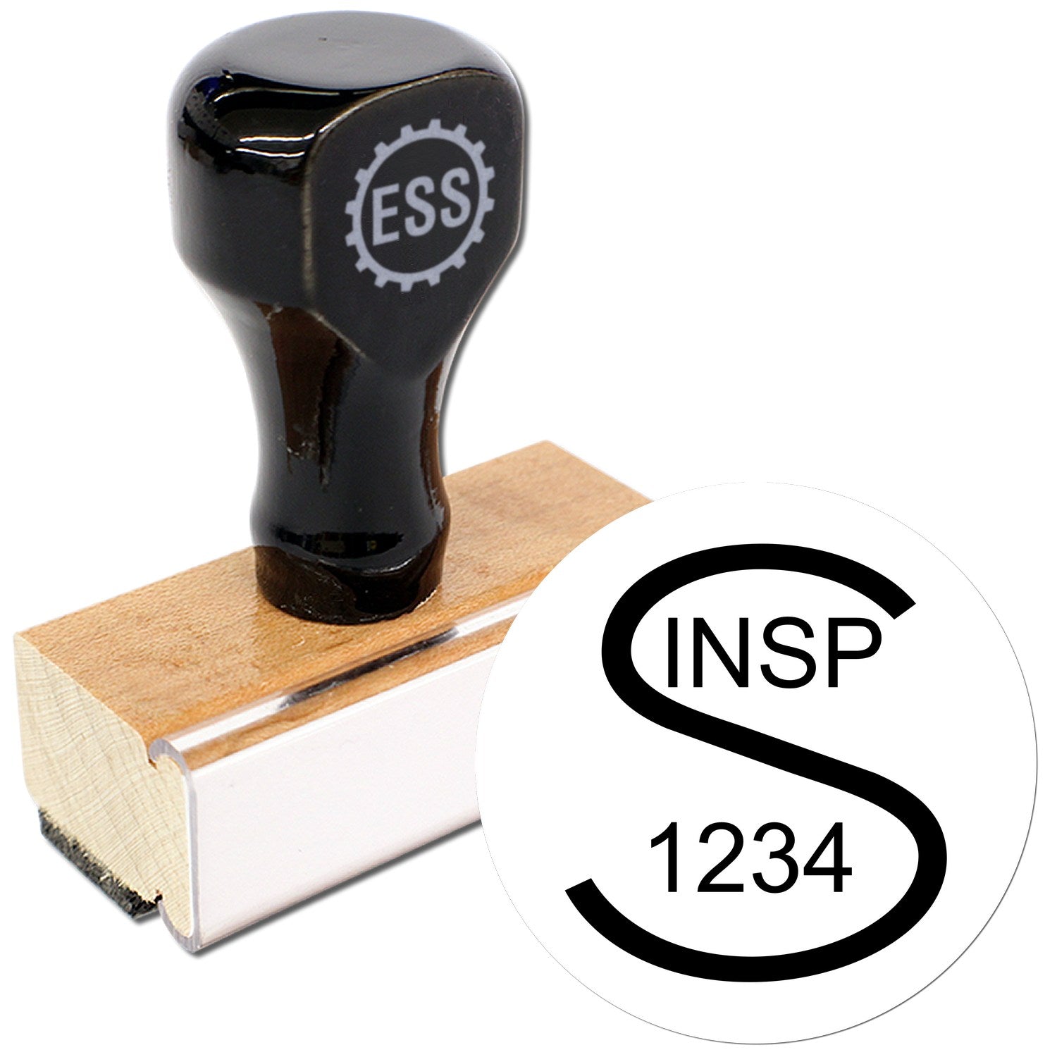 Extra Small Wood Handle Standard Inspection Approval Rubber Stamp 1/2 Diameter