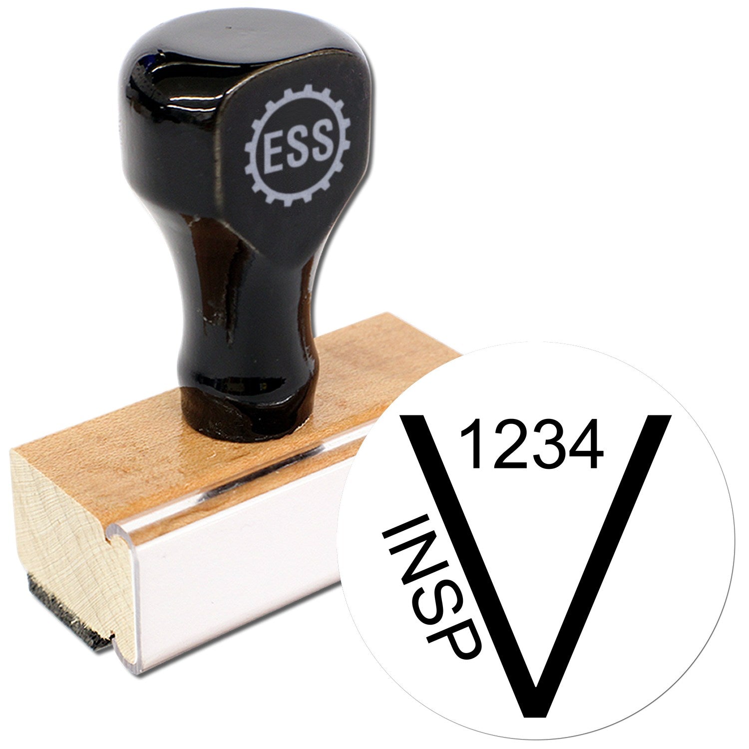 Extra Small Wood Handle Verified Inspection Rubber Stamp 1/2 Diameter