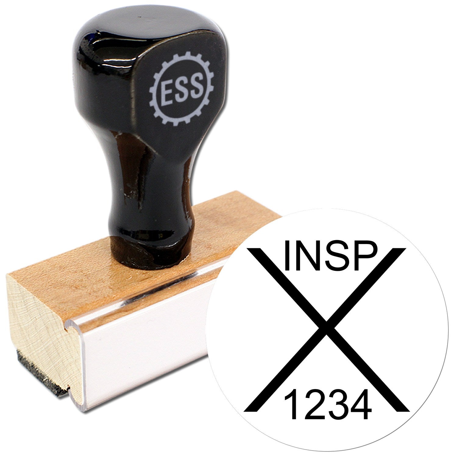 Extra Small Wood Handle Rejected Inspection Rubber Stamp 1/2 Diameter