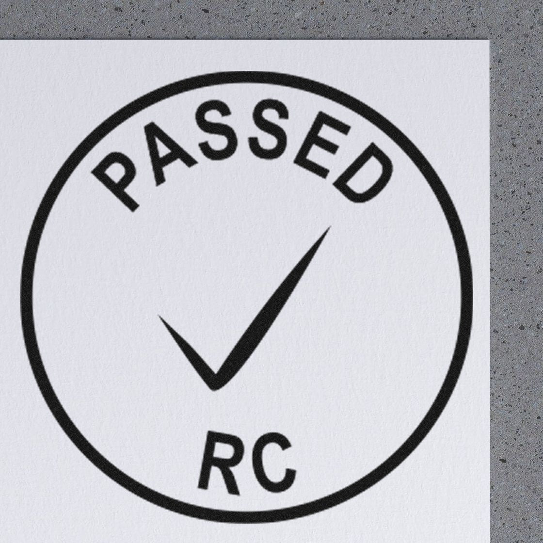 Standard Size Self-Inking Passed Inspection Checkmark Stamp 3/4 Diameter