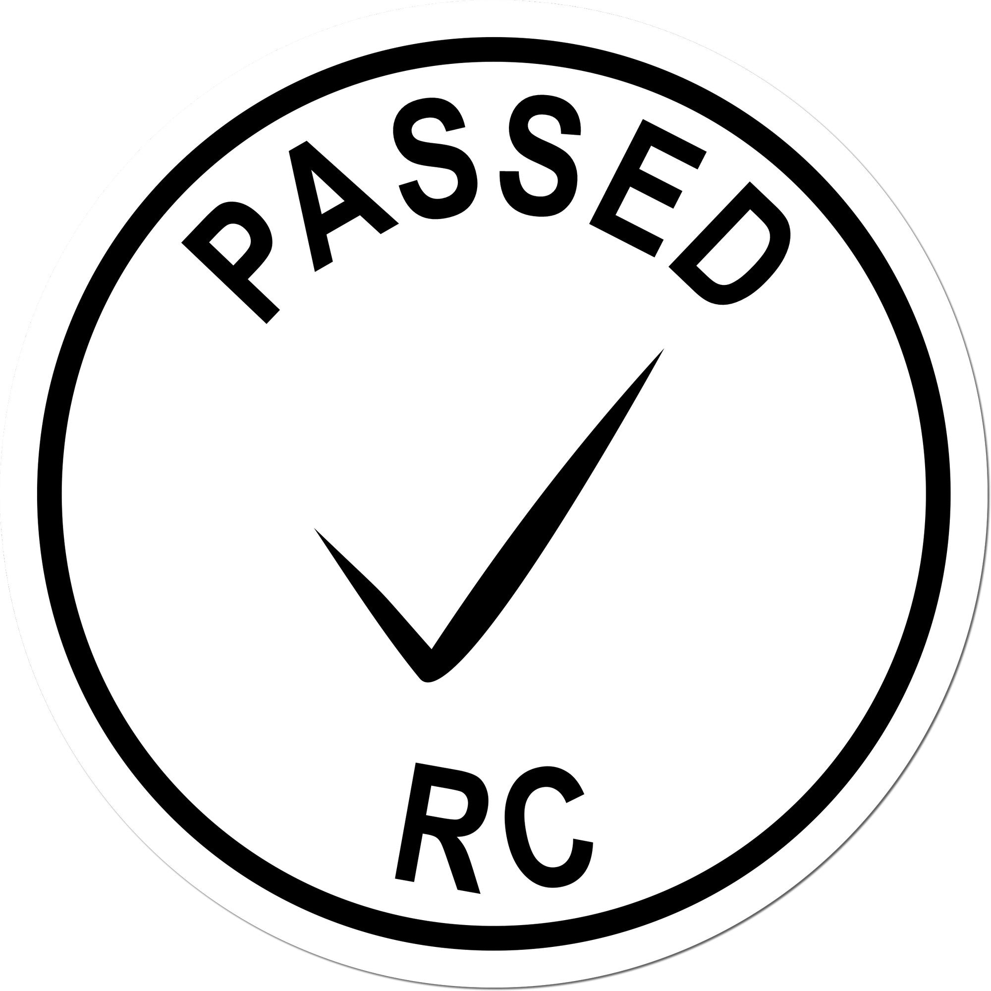 Extra Small Self-Inking Passed Inspection Checkmark Stamp 1/2 Diameter