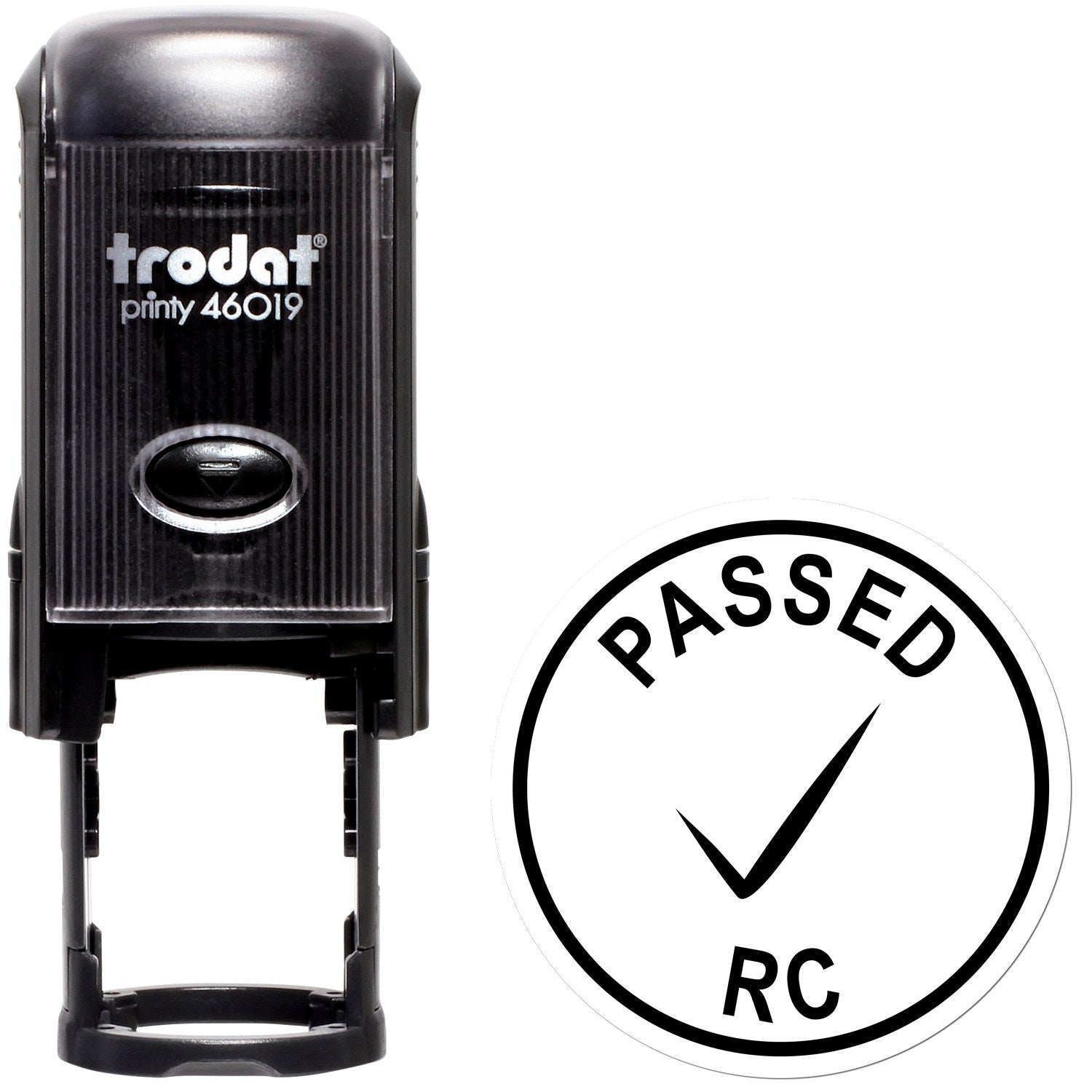 Standard Size Self-Inking Passed Inspection Checkmark Stamp 3/4 Diameter