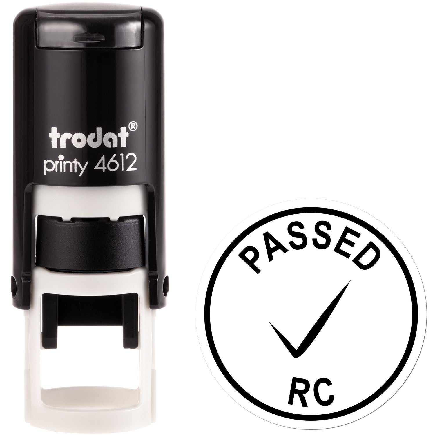 Extra Small Self-Inking Passed Inspection Checkmark Stamp 1/2 Diameter