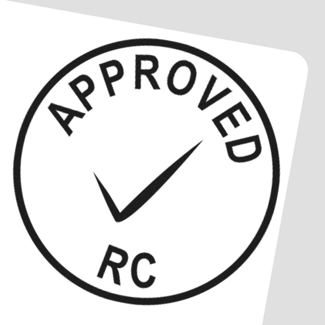 Standard Size Self-Inking Approved RC Inspection Stamp 3/4 Diameter