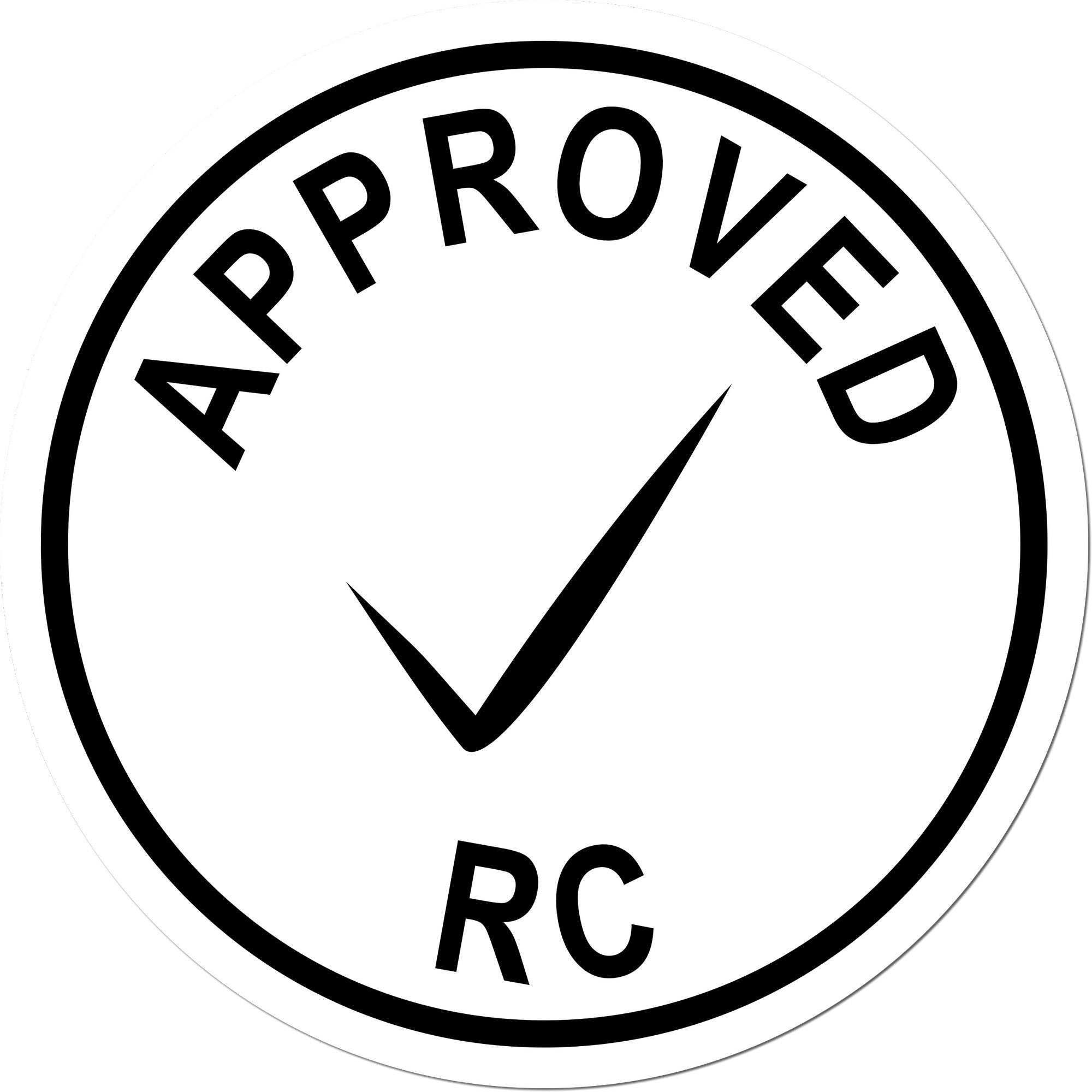 Extra Small Self-Inking Approved RC Inspection Stamp 1/2 Diameter