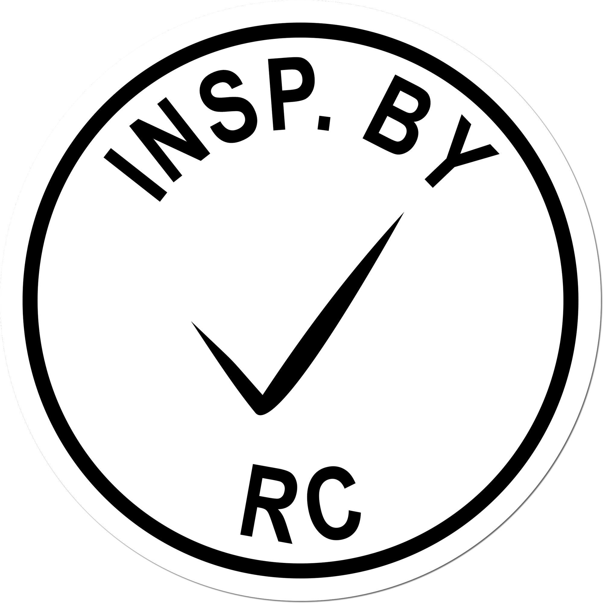 Extra Small Self-Inking Inspection Approved Checkmark Stamp 1/2 Diameter