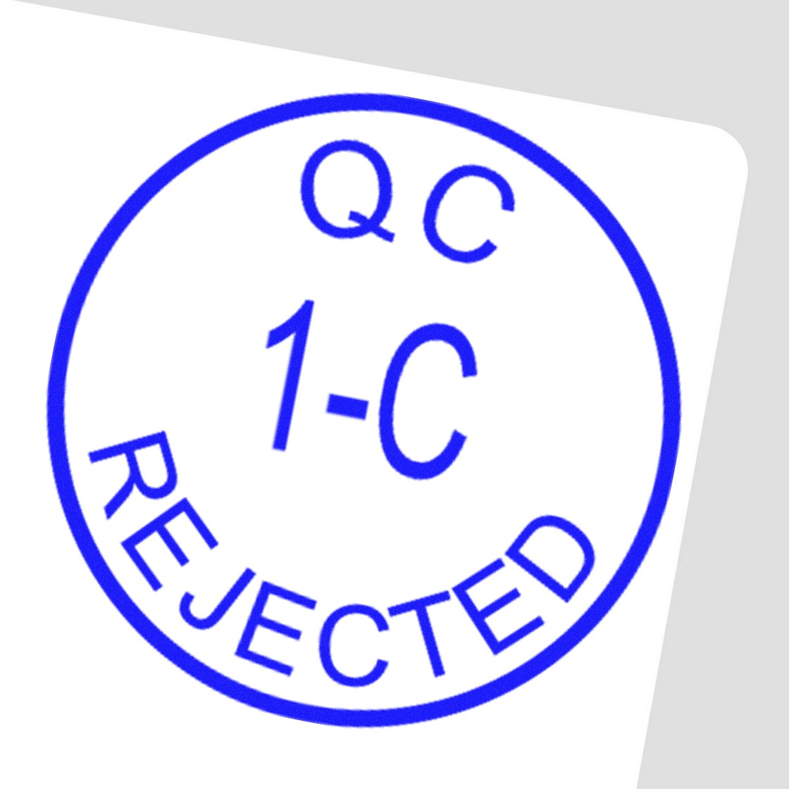 Extra Small Self-Inking QC Inspection Rejected Stamp 1/2 Diameter