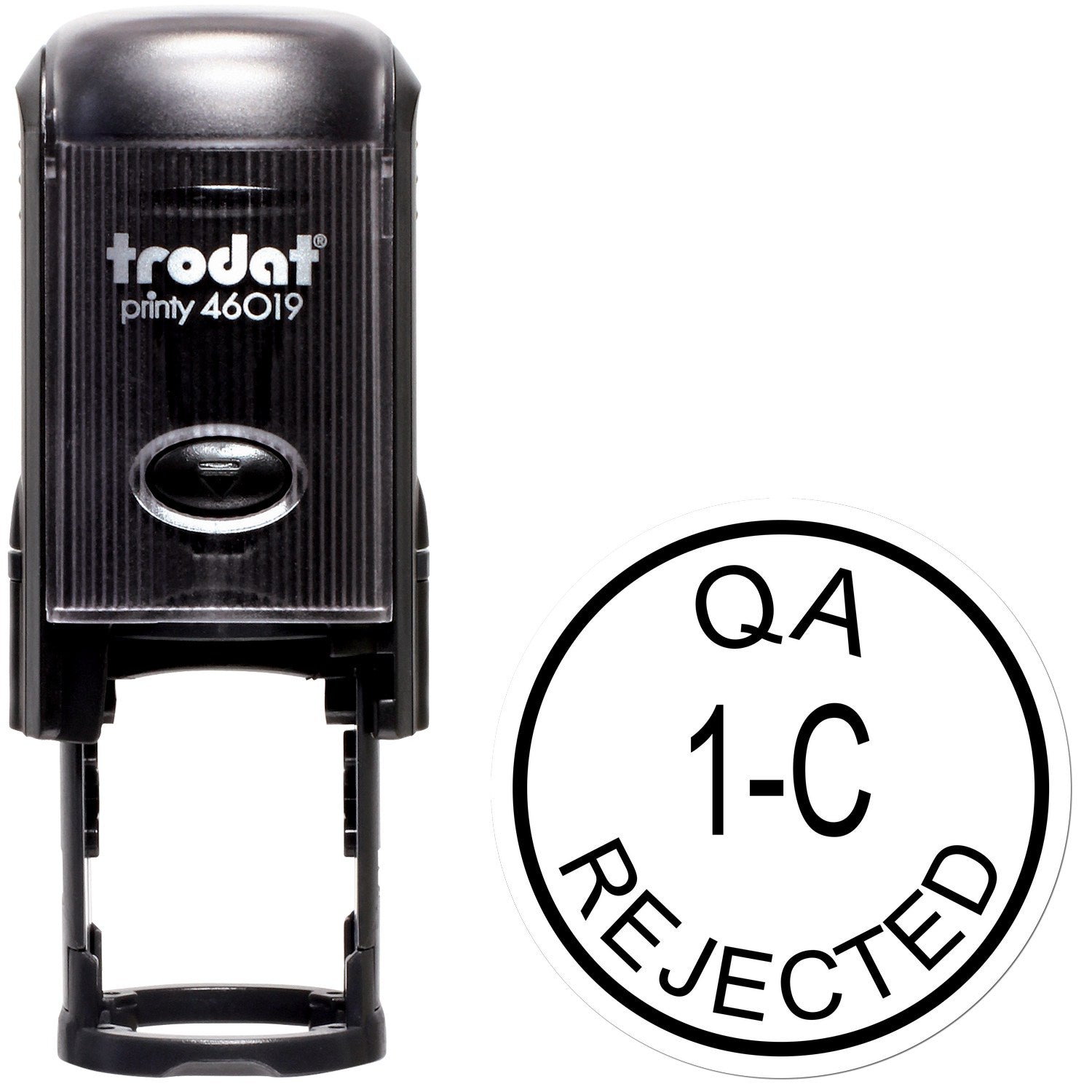 Standard Size Self-Inking QA Inspection Rejected Stamp 3/4 Diameter