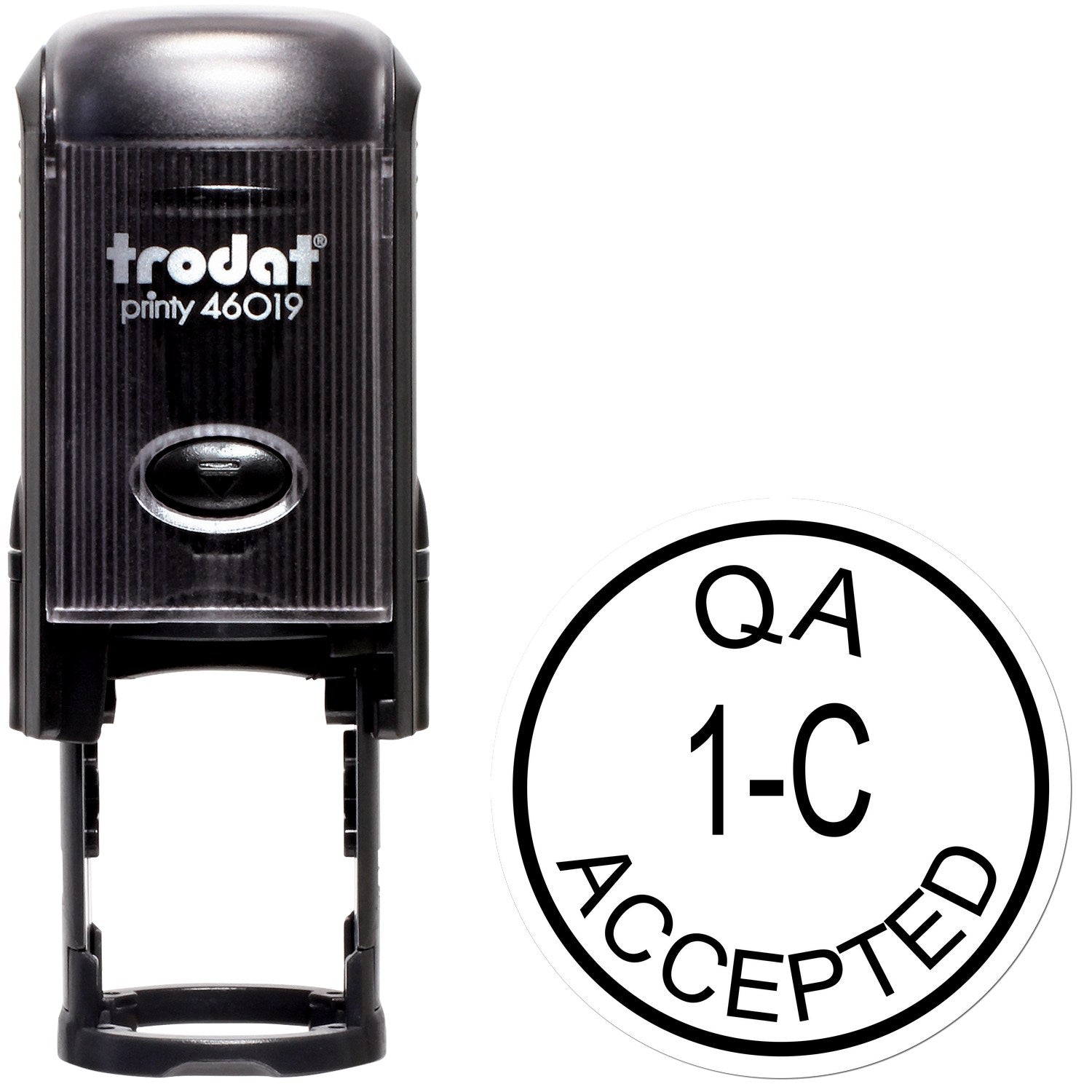 Standard Size Self-Inking QA Accepted Inspection Stamp 3/4 Diameter