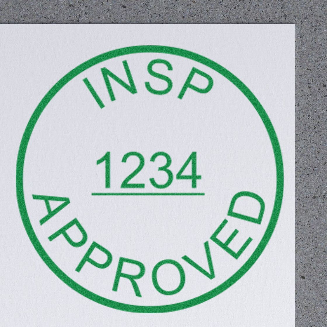 Standard Size Self-Inking Inspected By Approved Round Stamp 3/4 Diameter