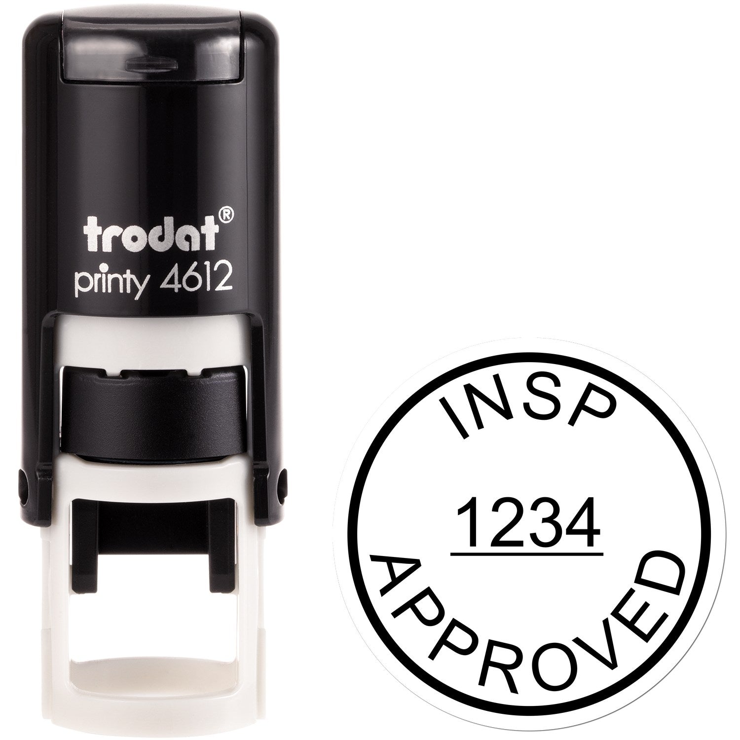 Extra Small Self-Inking Inspected By Approved Round Stamp 1/2 Diameter