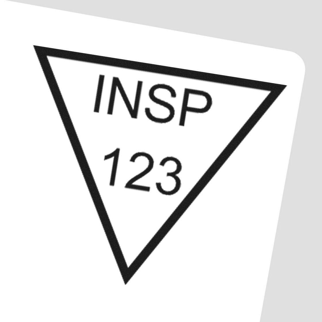 Extra Small Self-Inking Triangle Inspection Stamp 1/2 Diameter