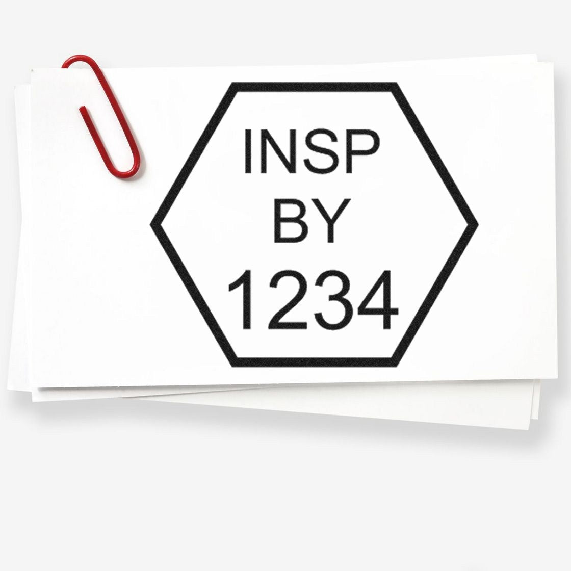 Extra Small Self-Inking Hexagonal Inspection Stamp 1/2 Diameter