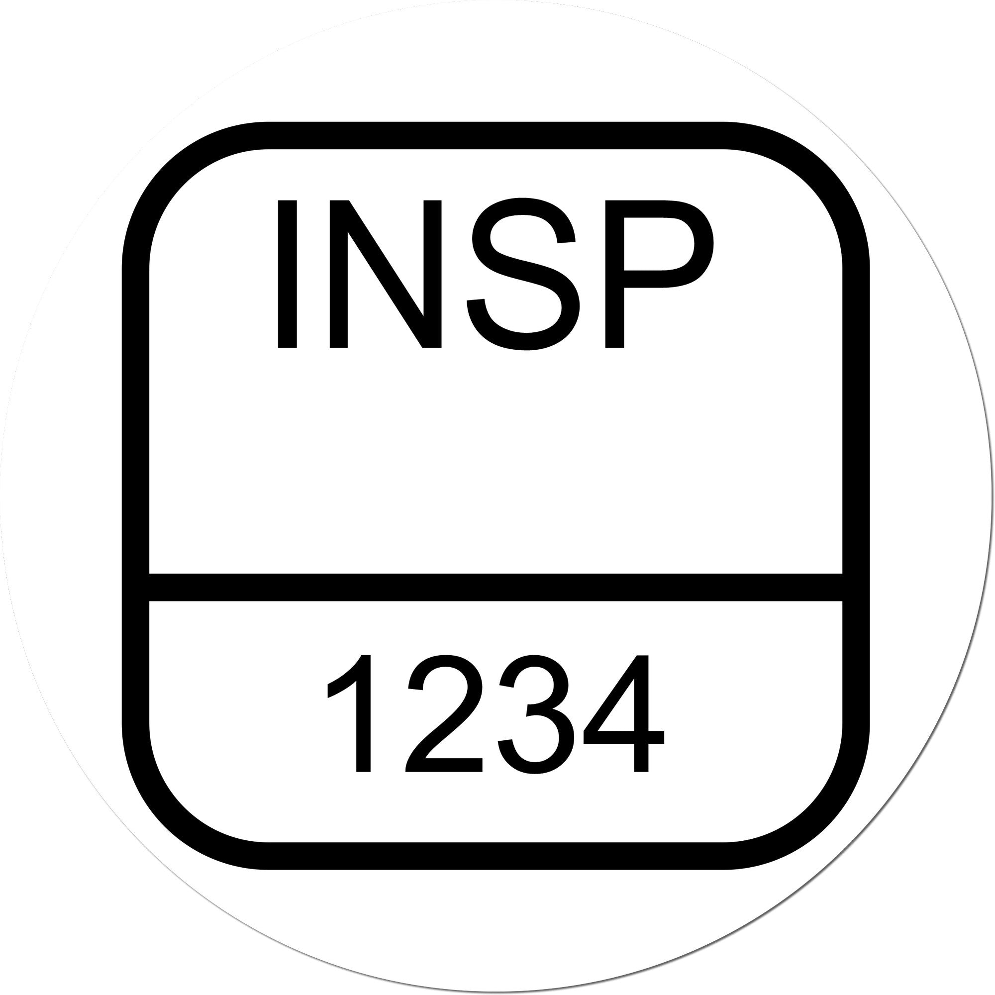 Extra Small Self-Inking Rounded Square Small Numbers Inspection Stamp 1/2 Diameter