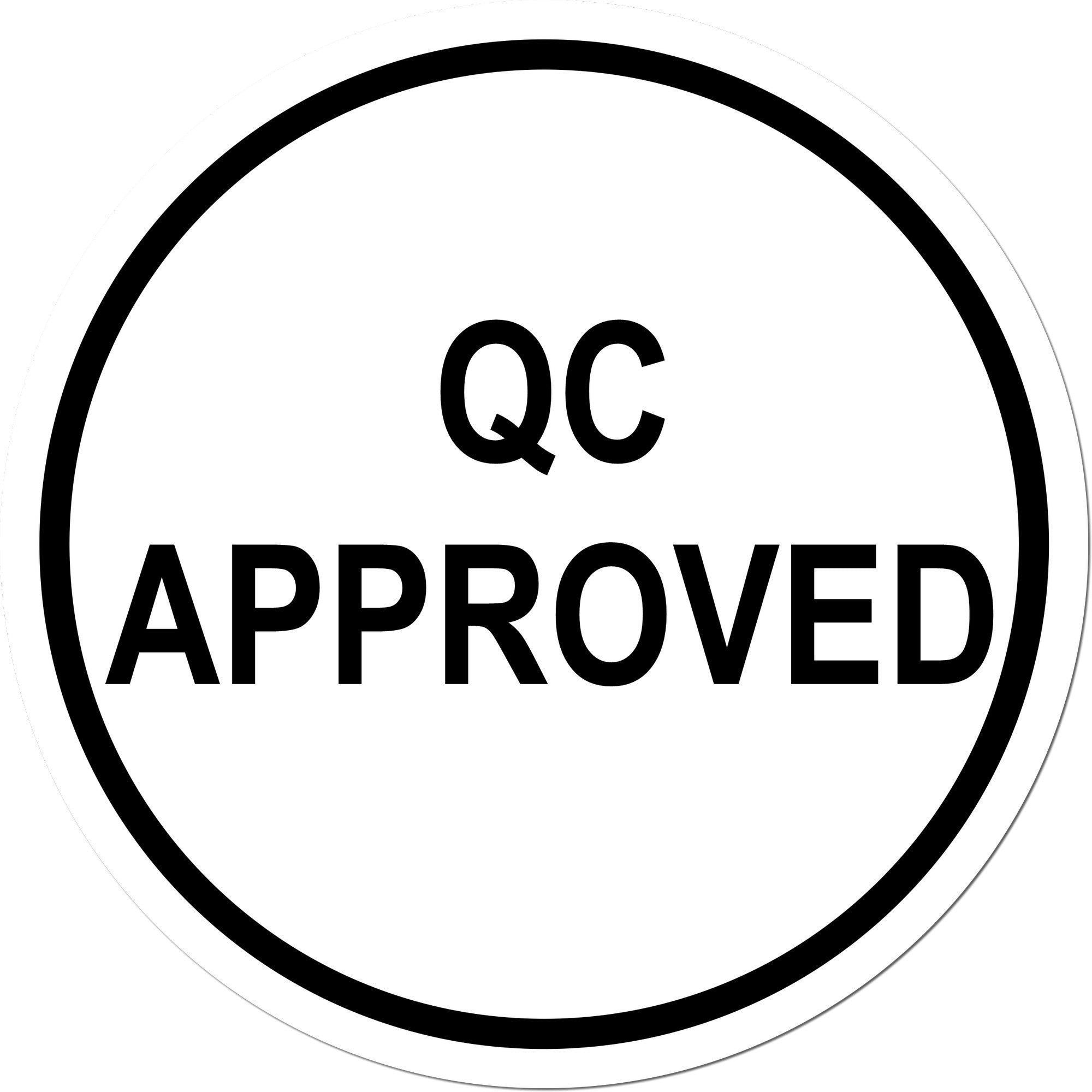 Extra Small Self-Inking Round QC Approved Inspection Stamp 1/2 Diameter