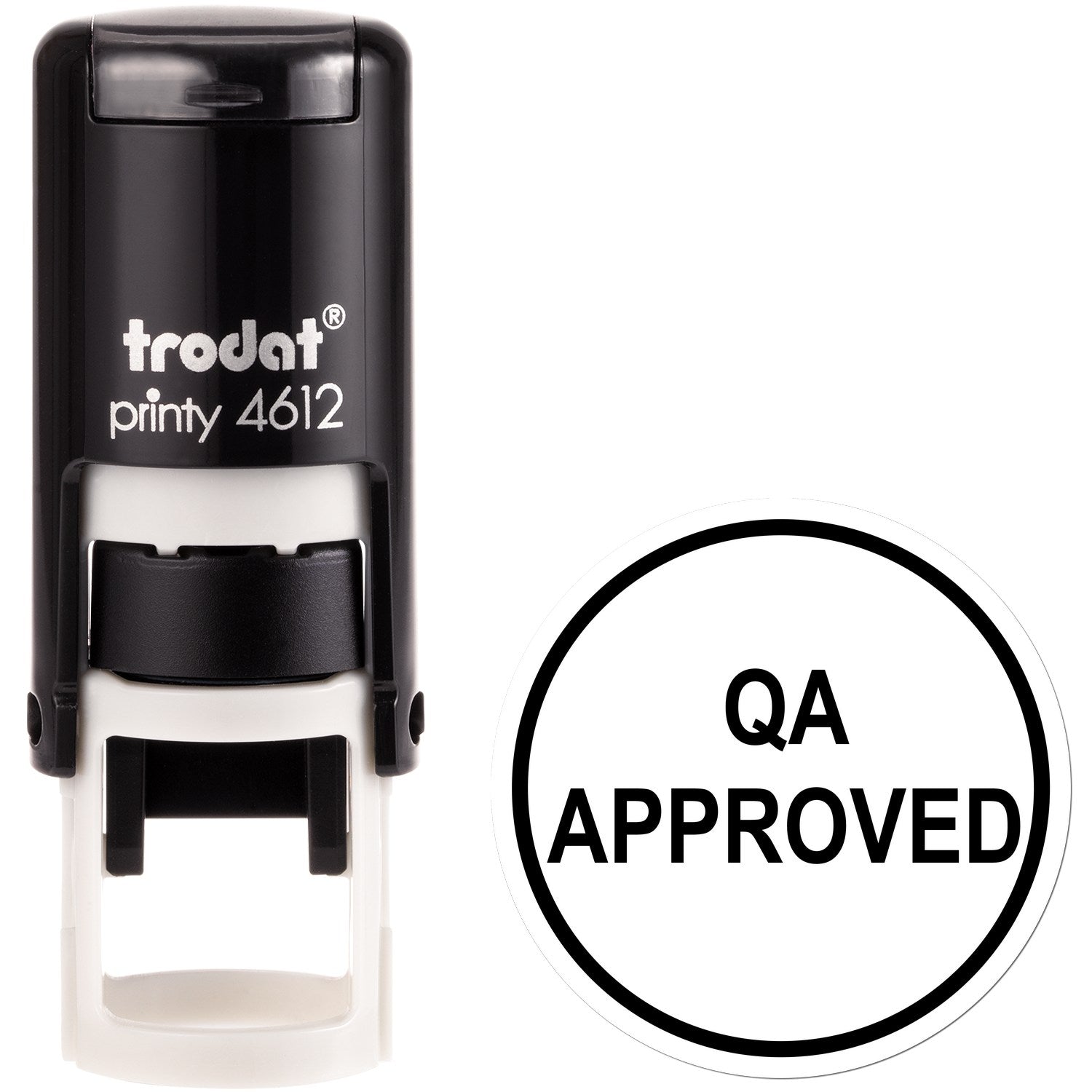 Extra Small Self-Inking Round QA Approved Inspection Stamp 1/2 Diameter