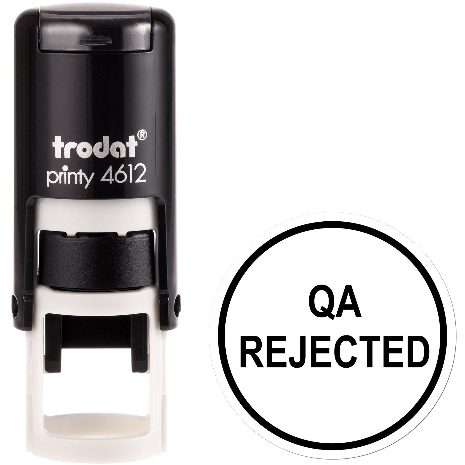 Extra Small Self-Inking Round QA Rejected Inspection Stamp 1/2 Diameter