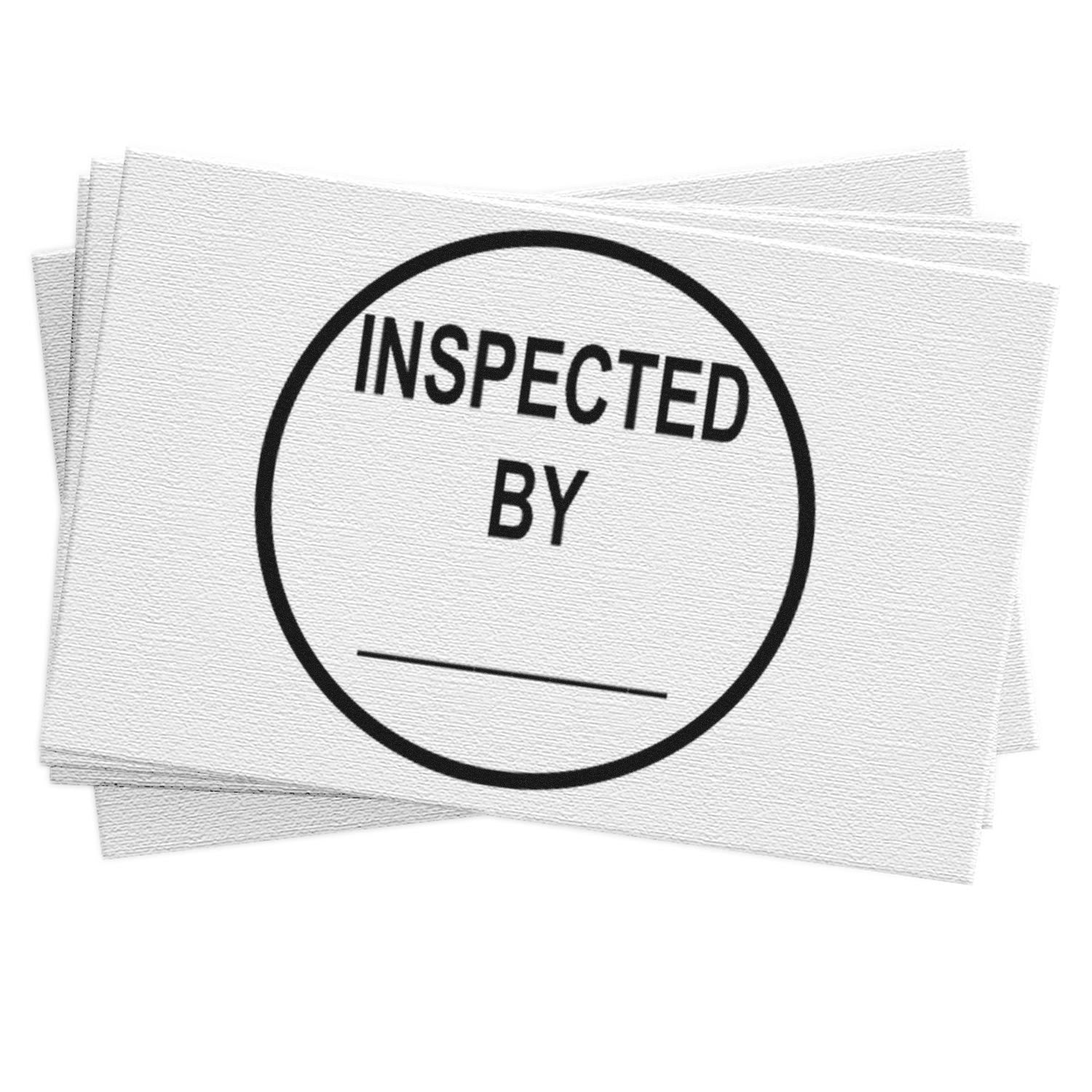 Extra Small Self-Inking Inspected By Circle With Line Stamp 1/2 Diameter