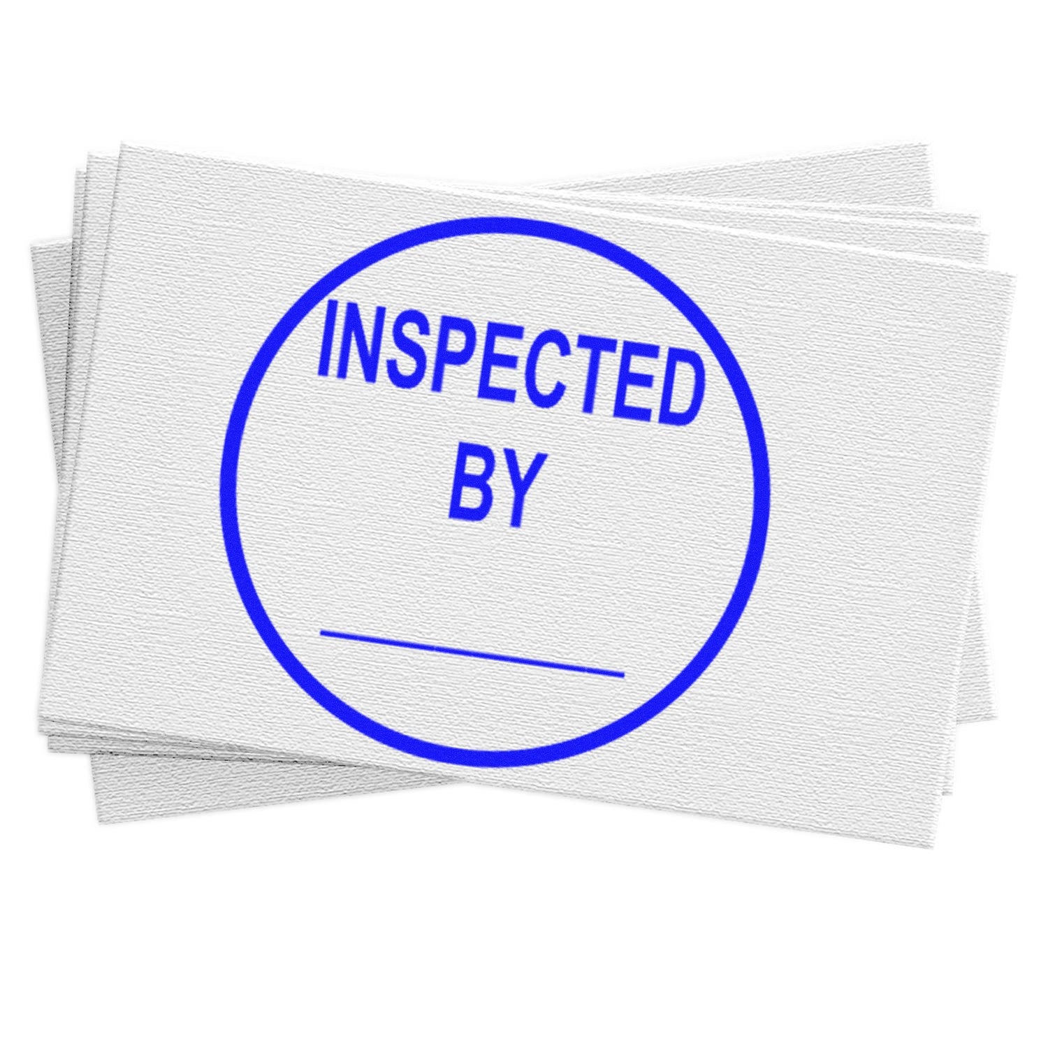 Extra Small Self-Inking Inspected By Circle With Line Stamp 1/2 Diameter