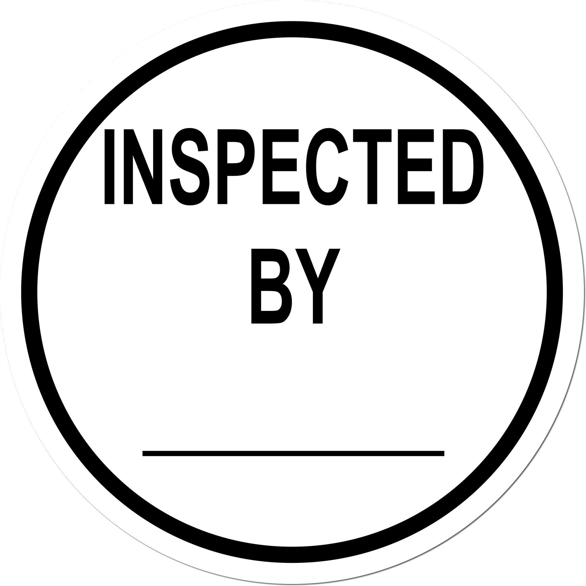 Standard Size Self-Inking Inspected By Circle With Line Stamp 3/4 Diameter