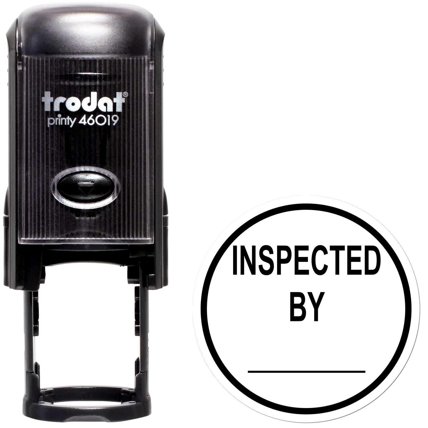 Standard Size Self-Inking Inspected By Circle With Line Stamp 3/4 Diameter