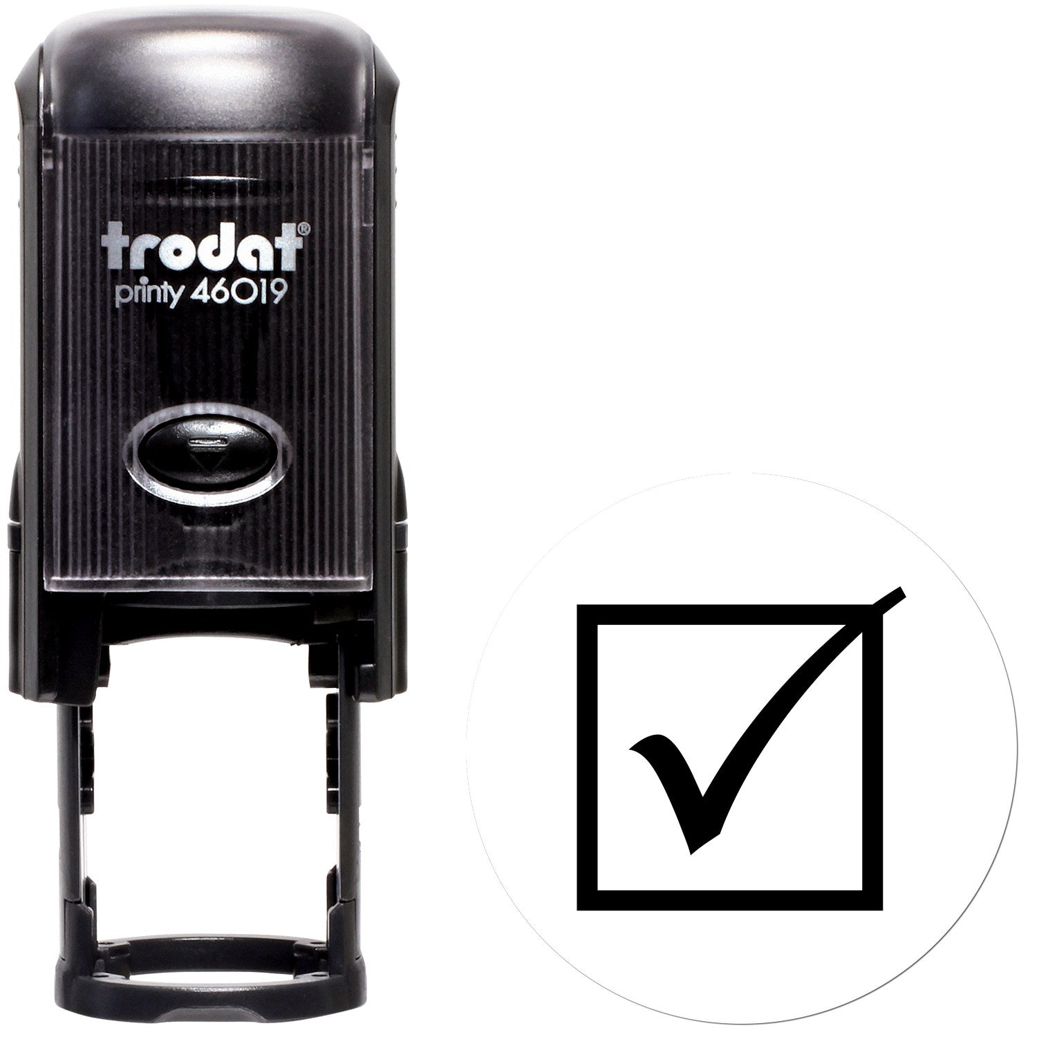 Standard Size Self-Inking Verified Inspection Approved Checkmark Stamp 3/4 Diameter