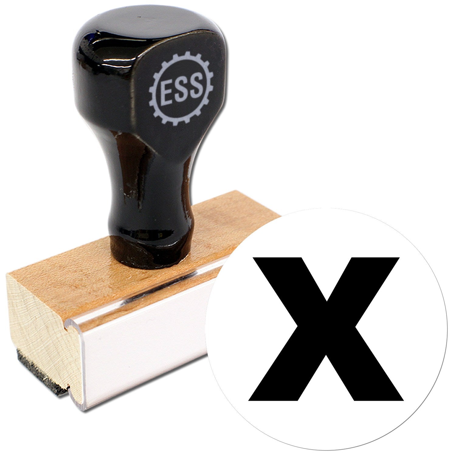 Standard Size Wood Handle Inspection Rejected X Mark Seal Rubber Stamp 3/4 Diameter