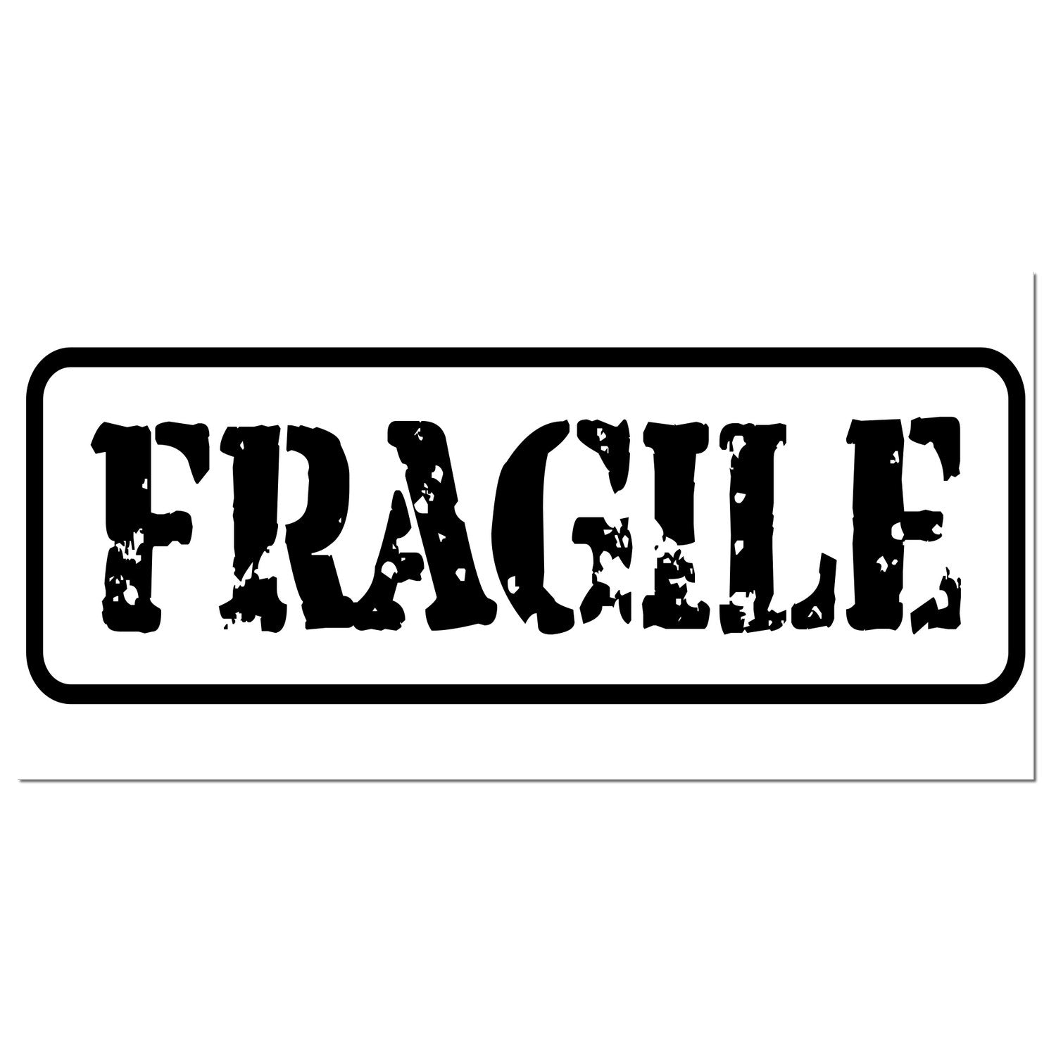 Maxlight Premium Fragile Packing Stamp with bold black FRAGILE text on a white background, enclosed in a rectangular border. Ideal for marking delicate packages.