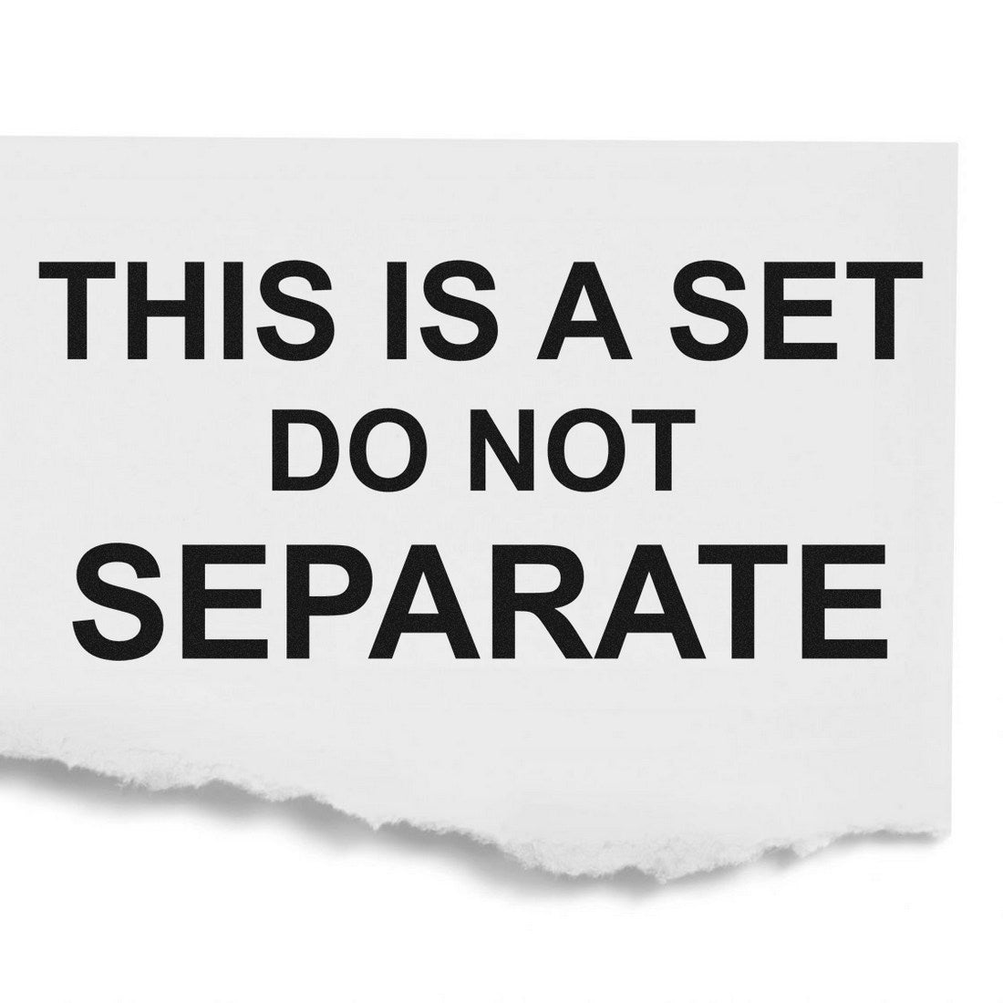 Image of a Wood Handle Do Not Separate Set Rubber Stamp imprint on white paper, displaying bold black text: THIS IS A SET DO NOT SEPARATE.