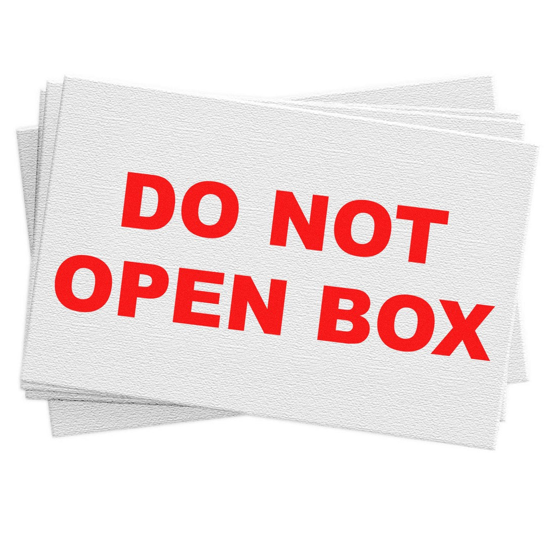 Wood Handle Do Not Open Box Rubber Stamp with bold red text on a white background, perfect for marking packages and documents. Durable wood handle for easy use.