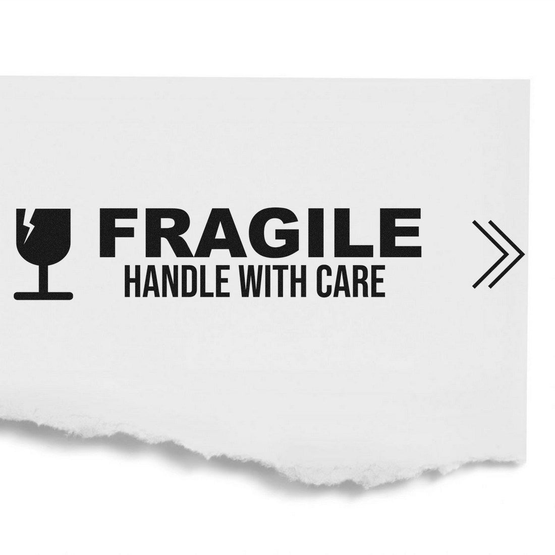 Wood Handle Fragile Handle With Care Rubber Stamp featuring a durable wood handle and clear Fragile Handle With Care text, ideal for packaging and shipping needs.