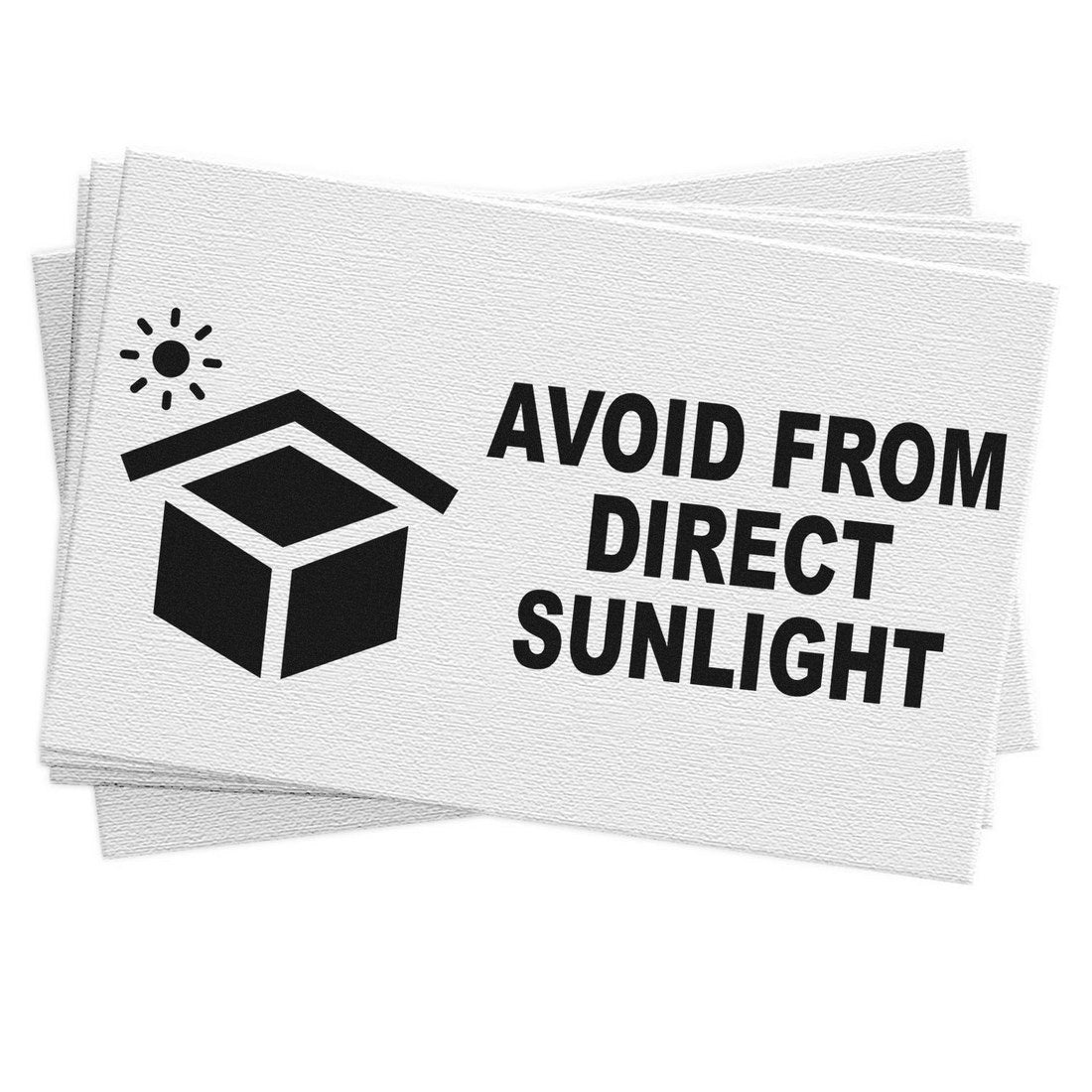 Wood Handle Sunlight Protection Warning Rubber Stamp with bold text Avoid from Direct Sunlight and sun icon, ideal for packaging and shipping. Durable wood handle for easy use.