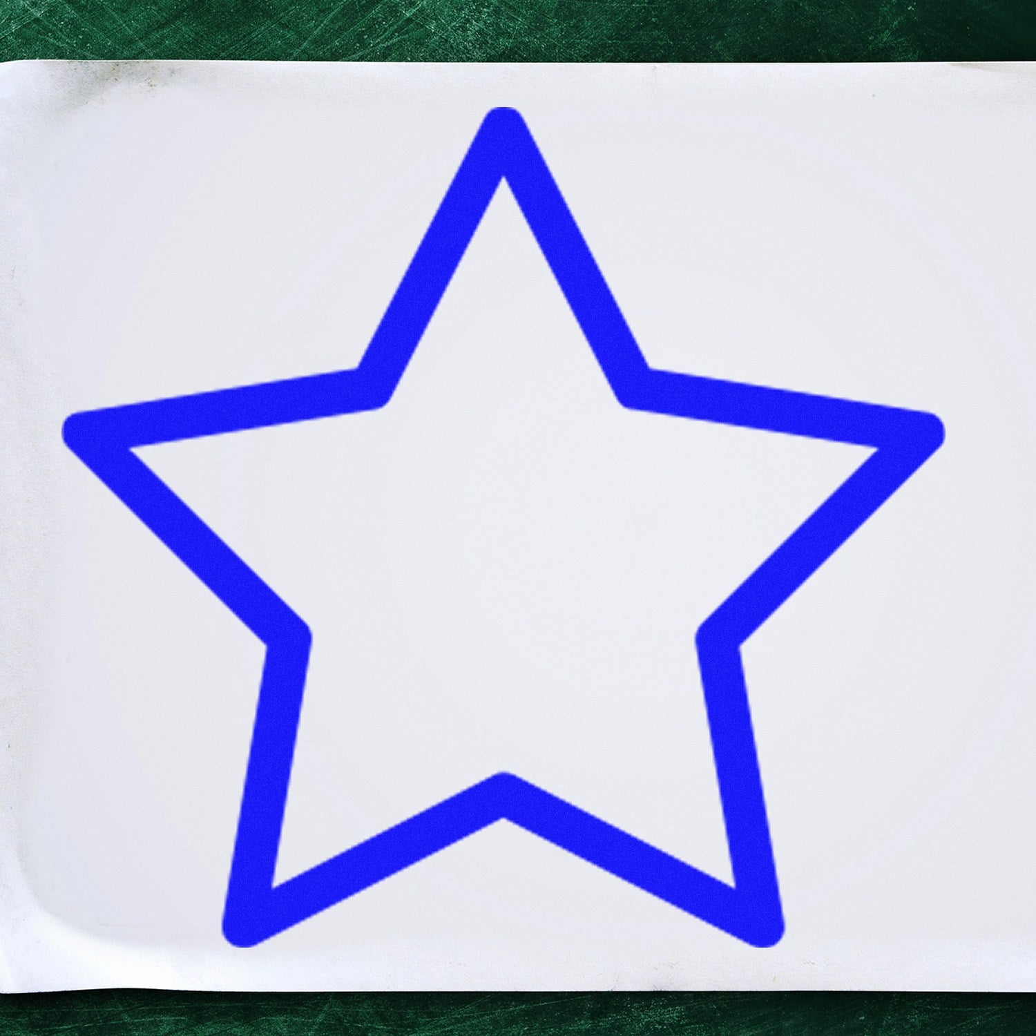 Wood Handle Star Loyalty Points Rubber Stamp with a blue star design on white paper, ideal for rewarding customer loyalty. Perfect for businesses seeking a unique, stylish stamp solution.