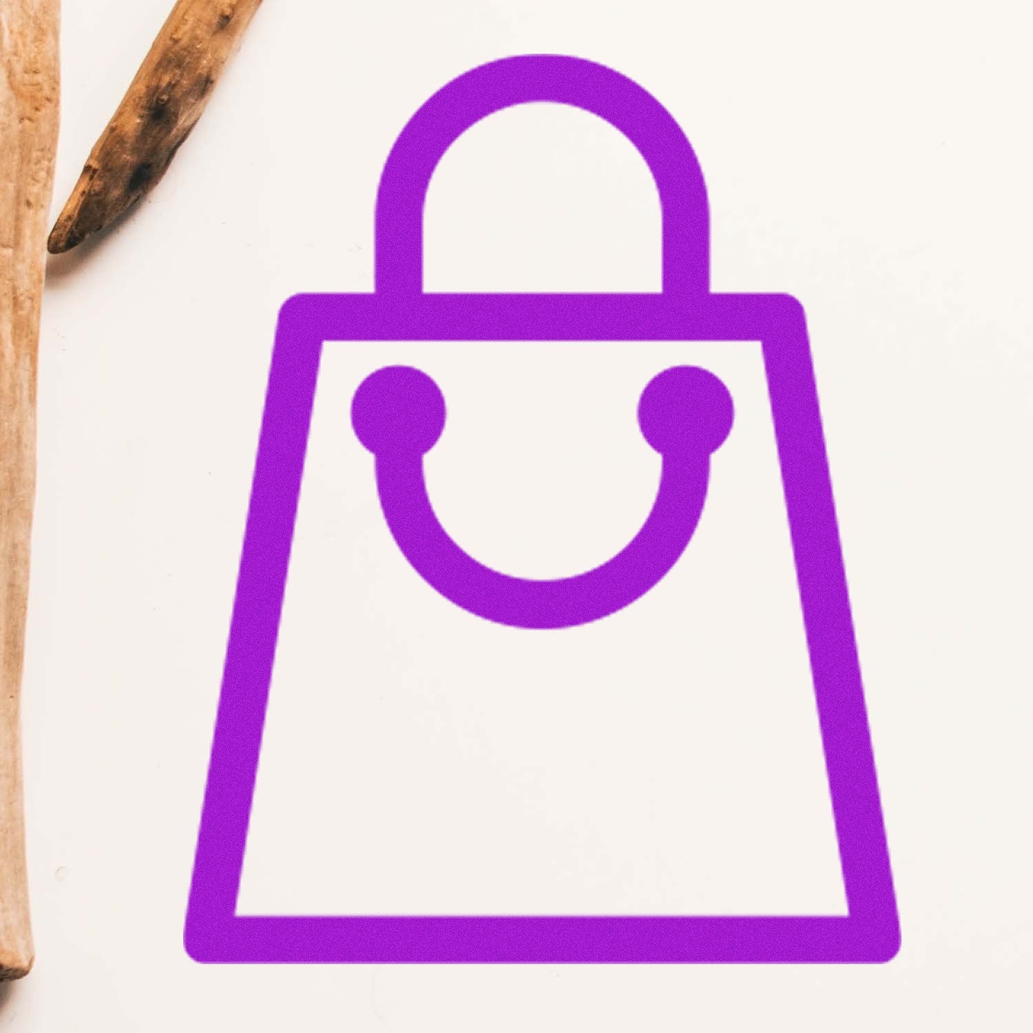 Self-Inking Shopper's Delight Membership Stamp with a purple shopping bag design on a white background, perfect for loyalty programs and retail branding.