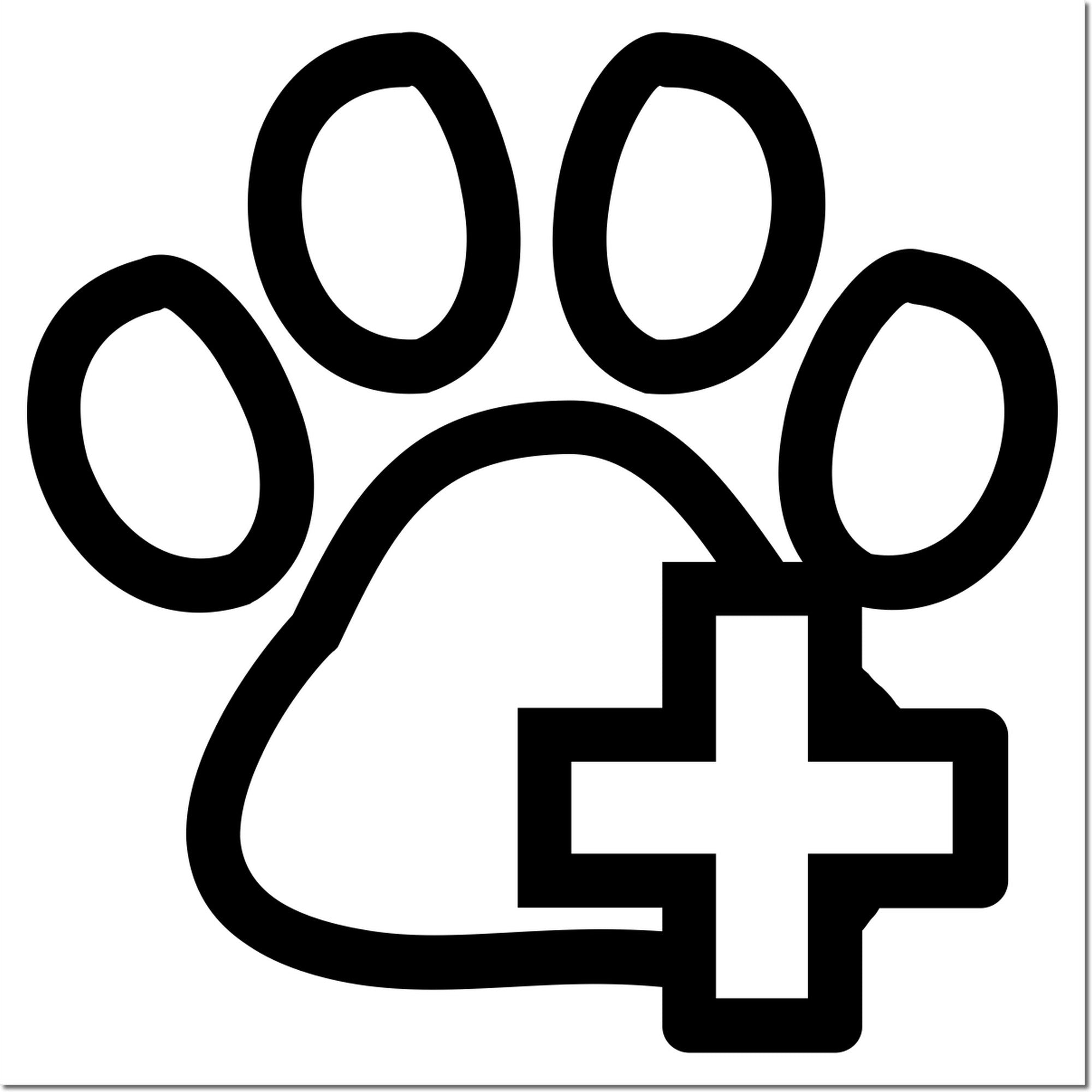 Wood Handle Healthy Pet Frequent Buyer Rubber Stamp with paw print design, featuring a sturdy wooden handle and durable rubber for clear imprints. Ideal for pet loyalty programs.